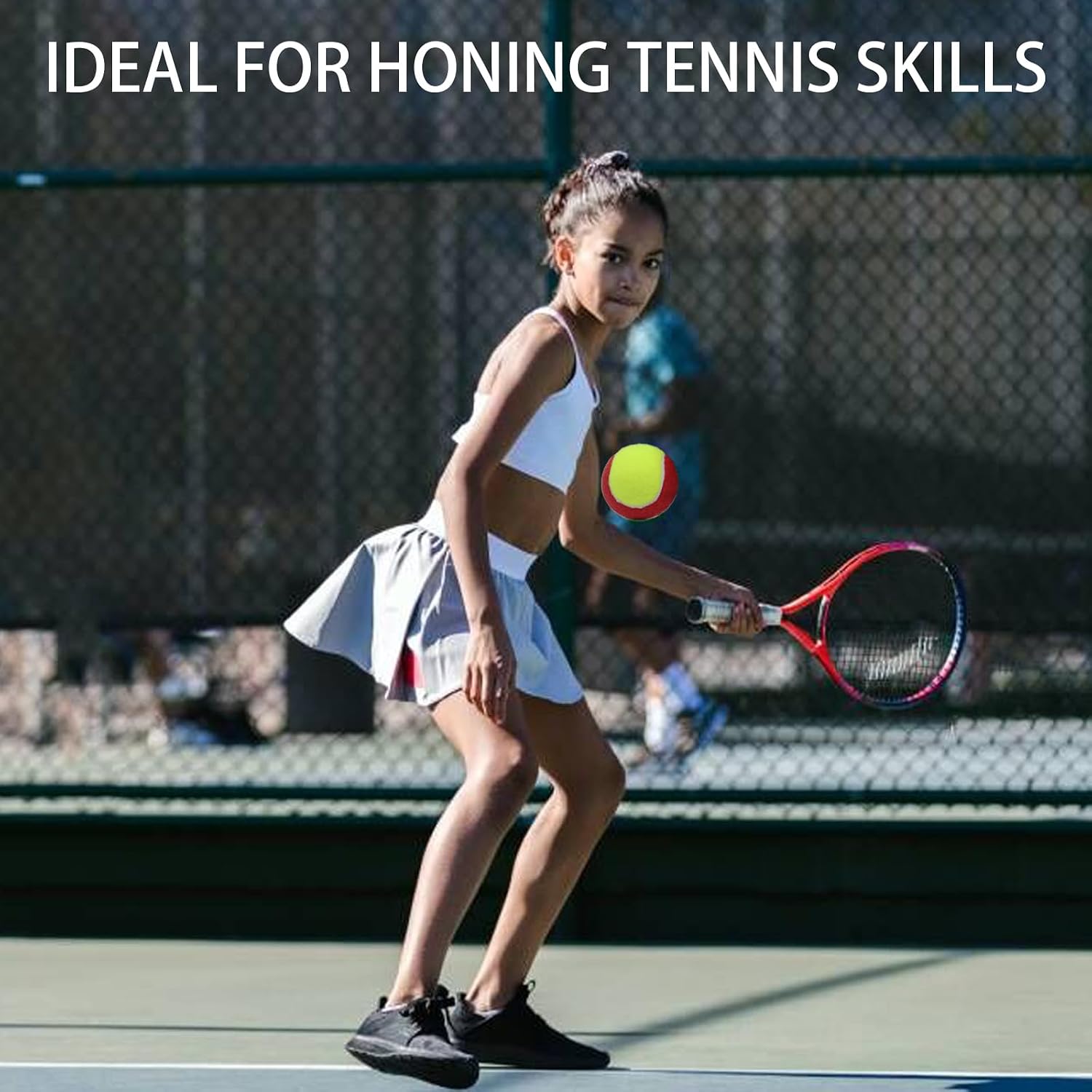 SHYUJAJIE 20 Pack 25%/50%/75% Low Compression Stage Tennis Ball for Beginners Youth Kids Training Practicing Ball with Mesh Bag for Easy Transport - Image 6