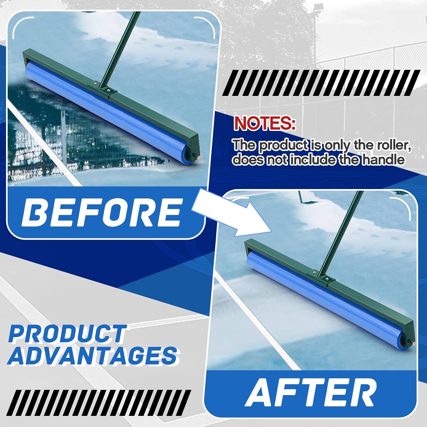 Silipull 36 Inch Replacement Surface Roller Tennis Court Squeegee Sponge Replacement Roller Seamless for Sweep Tennis Brush - Image 4