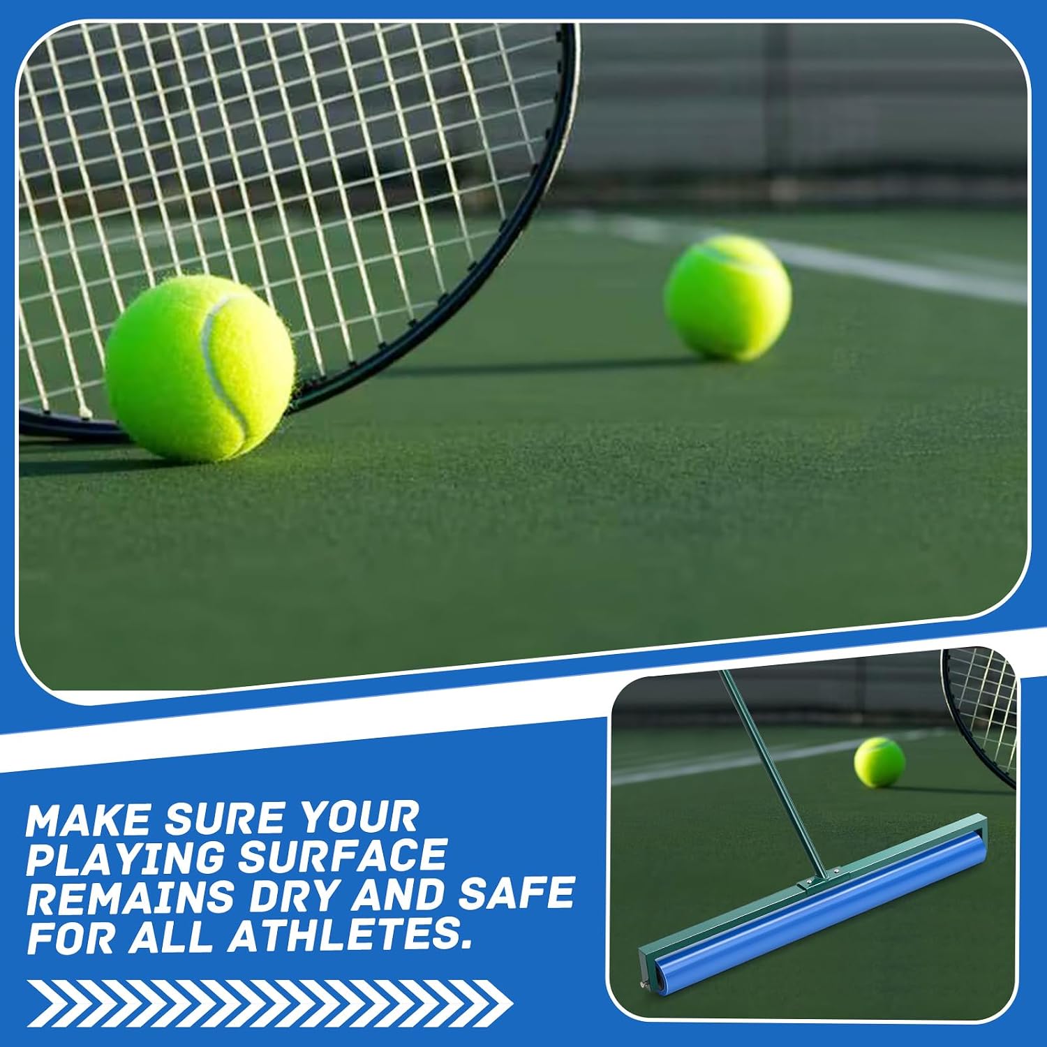 Suclain 36 Inch Tennis Court Squeegee PVA Foam Sponge Roller Lightweight Removes Water Quickly Clear Floors Tool for Tennis Basketball Sports Courts Garages - Image 5