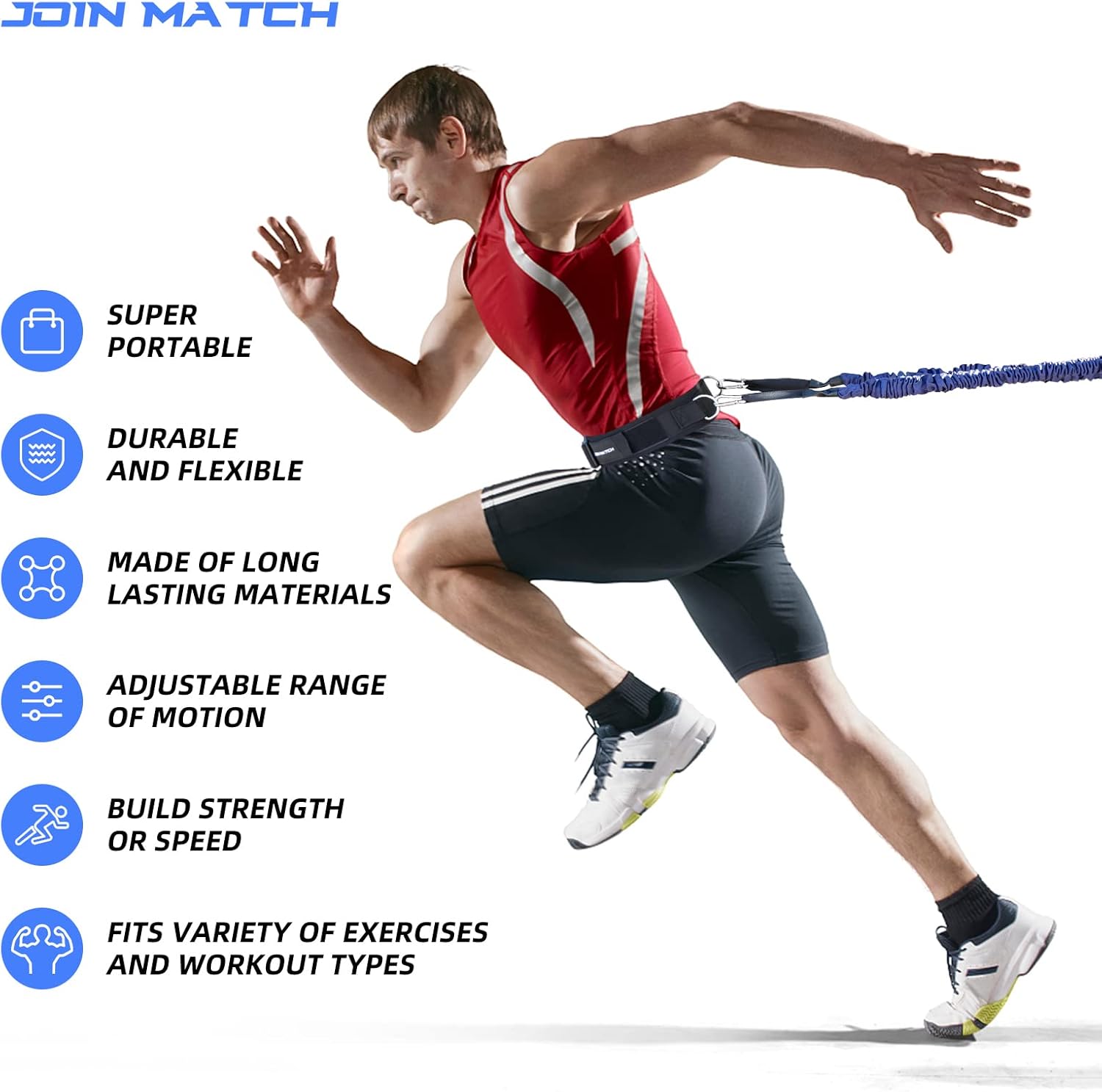80Lbs Resistance Bungee Cord Speed Training Set, Dual Resistance Cord(8-22'), Improve Agility Focus Strength Power, for Basketball Tennis Football Volleyball, Help You Build Muscle - Image 5