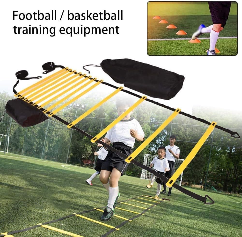 Agility Ladder, Speed Ladder, Speed Training Equipment Set, 20ft Agility Ladder, 12 Soccer Cones, Running Parachute, Basketball Football Soccer Training Equipment for Kids, Youth, Adults - Image 3