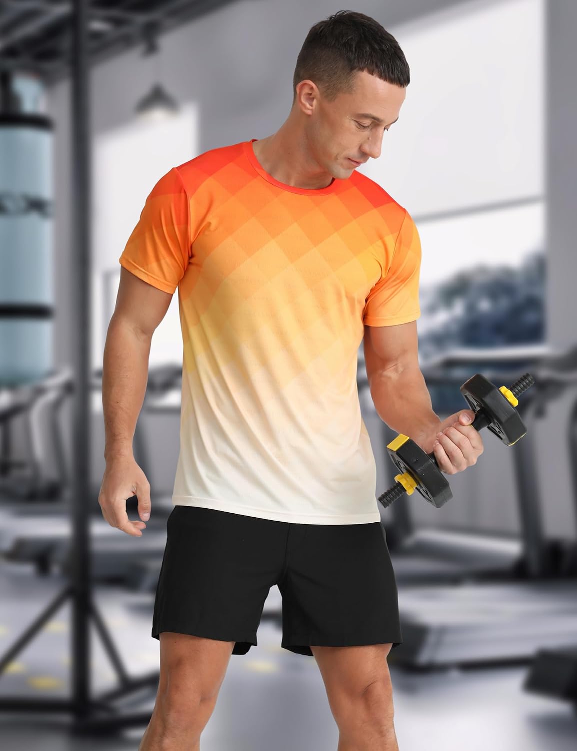 Men's Athletic T-Shirt Performance Gym Shirt Quick Dry Moisture Wicking Running Workout Short Sleeve Tops - Image 3