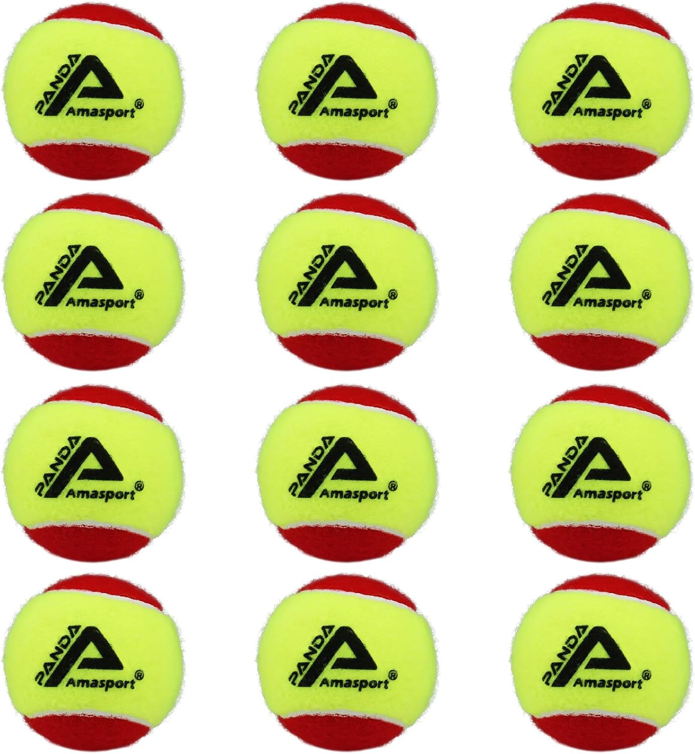 AMA SPORT Tennis Balls - 25%-50%-75% Low Compression Stage Practice Tennis Balls for Beginners Youth Training