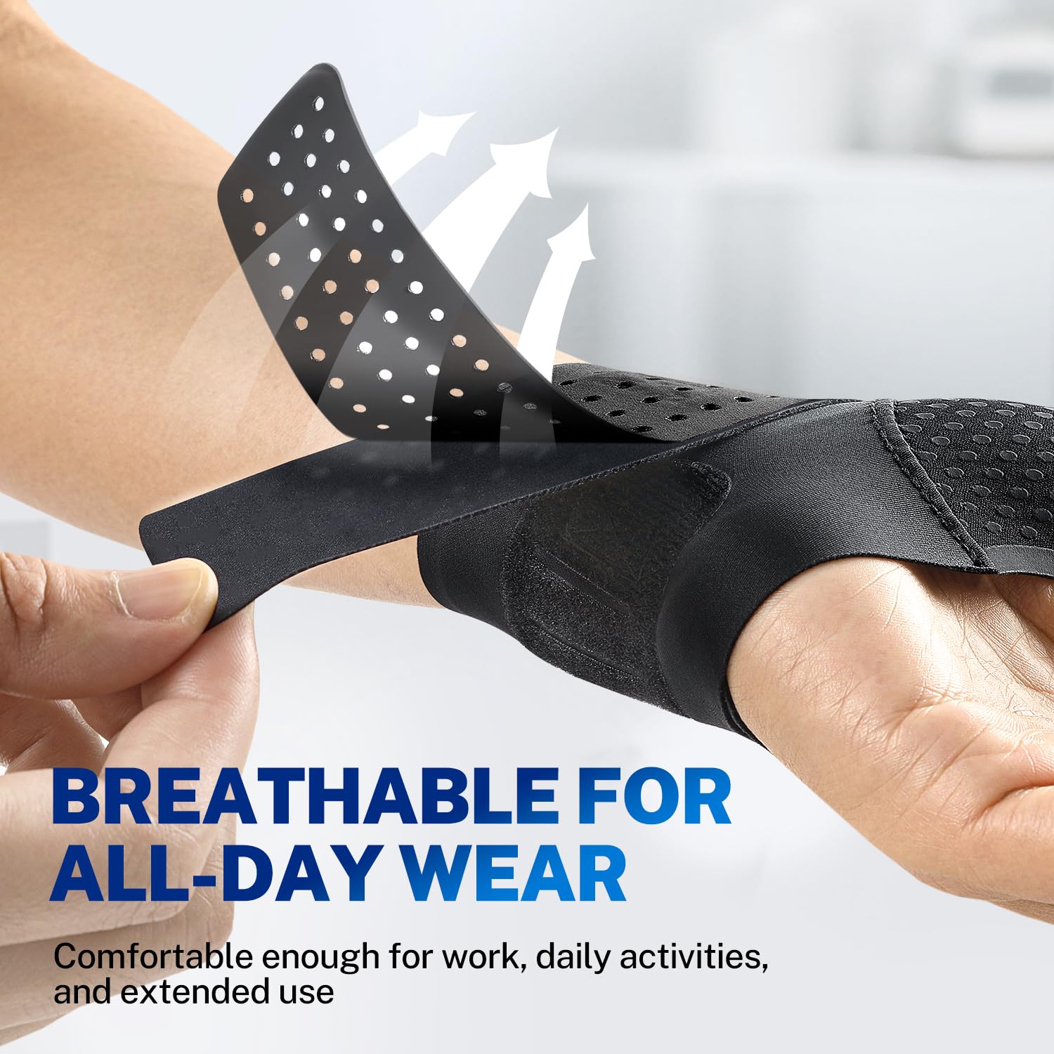 Wrist Brace for Carpal Tunnel, Ultra Thin & Breathable, Soft Thumb Design, Ajustable Wrist Support for Typing, Tennis, Golf, Sleep & Daily Use (Not for Thumb Pain), Fits Both Left & Right Hand, S/M - Image 6