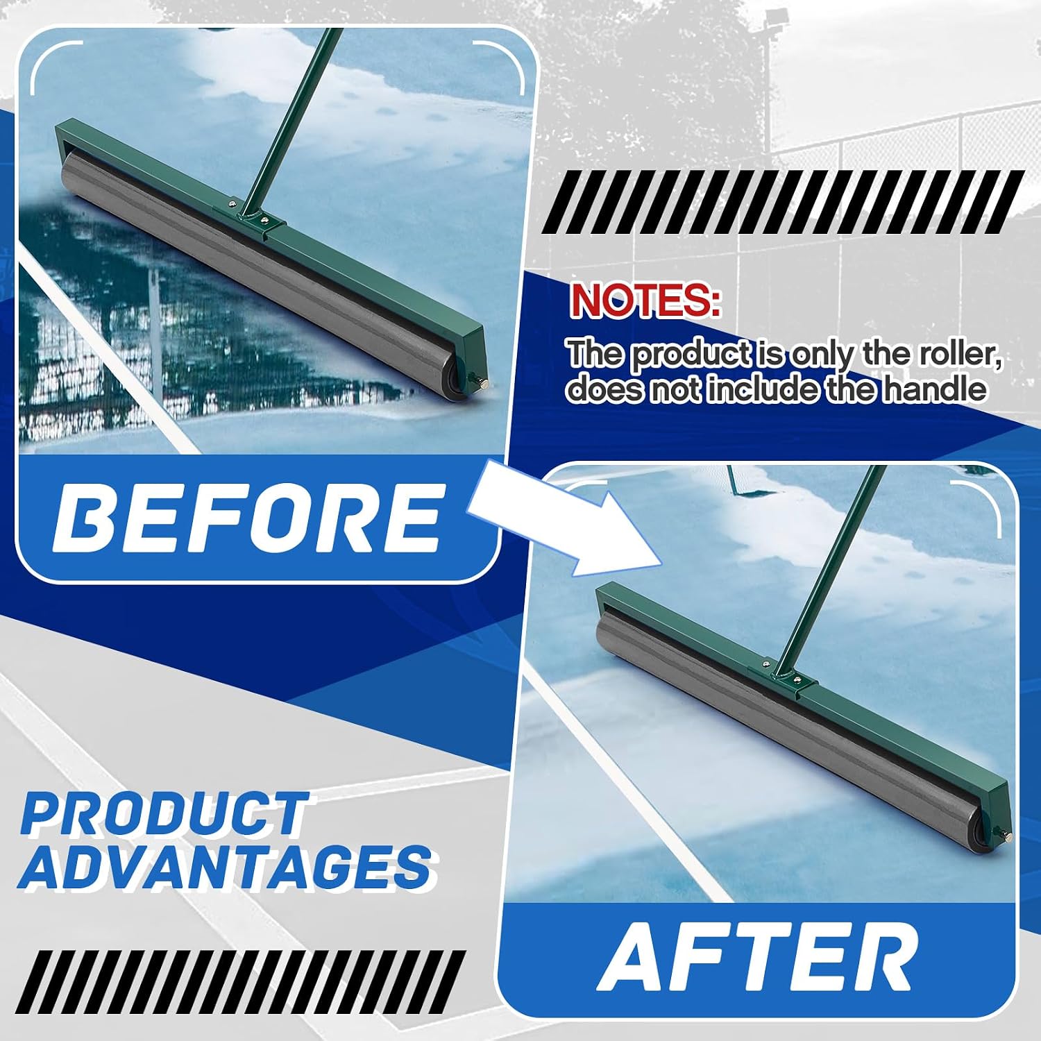 Silipull 36 Inch Replacement Surface Roller Tennis Court Squeegee Sponge Replacement Roller Seamless for Sweep Tennis Brush - Image 5