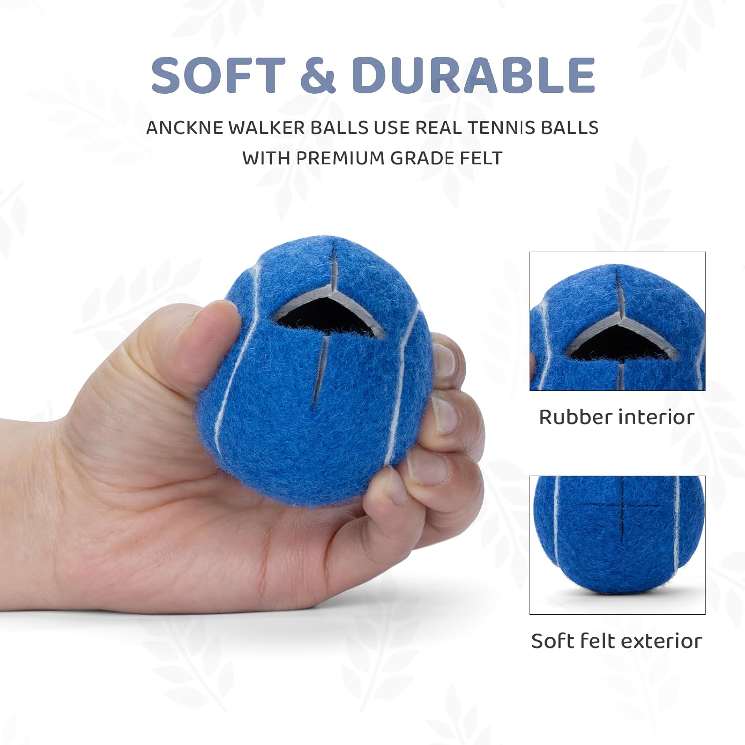 ANCKNE Walker Tennis Balls Precut Tennis Balls for Walkers 4PCS Walkers Legs Universal Precut Glide Balls, Heavy Duty Long Lasting Felt Pad Glide Coverings for Furniture Legs and Floor Protection - Image 4