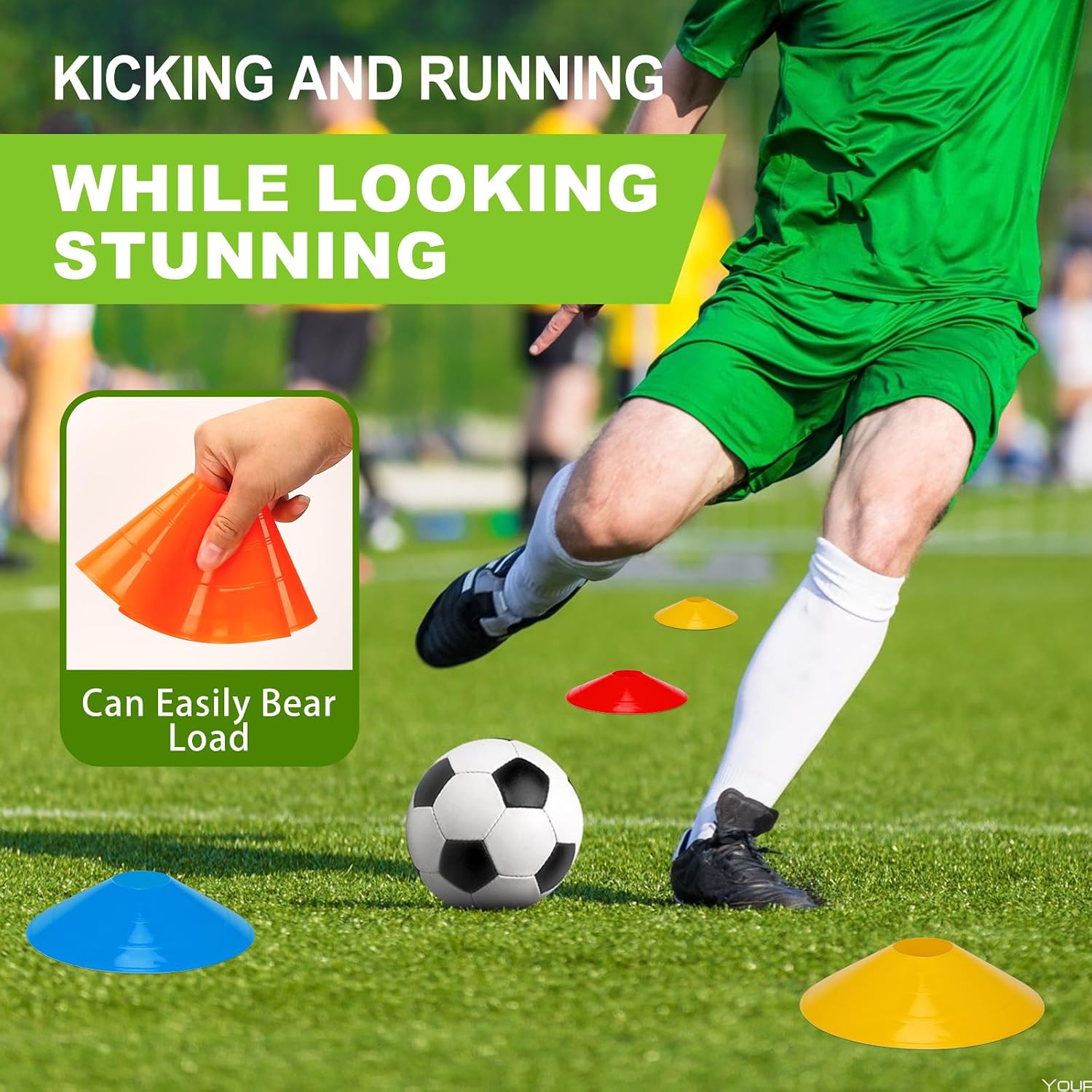 Ashsajkd(Set of 25/50/100 - Agility Soccer Cones with Carry Bag and for , Football Cones for TrainingFootball, Basketball, Coaching, Agility Cones for Indoor and Outdoor Games - Image 5