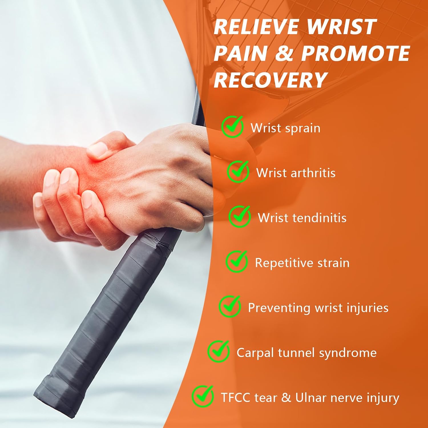 2PCS Ulnar Wrist Brace for Right & Left Hand, Ultra-Thin Elastic Wrist Wrap Compression for TFCC Tear and Repetitive Wrist Use Injury, Wrist Support for Carpal Tunnel, Tendonitis, Pain Relief (Black) - Image 2