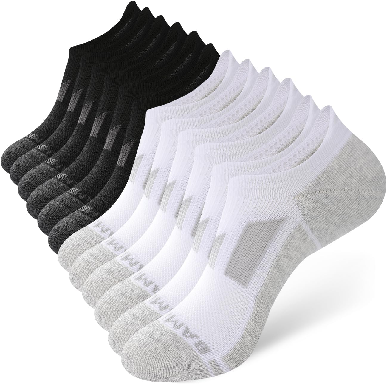BAMBOO COOL Men's No-Show Socks Low Cut Breathable Moisture-Wicking Socks Non Slip Running Workout casual, 6 Packs