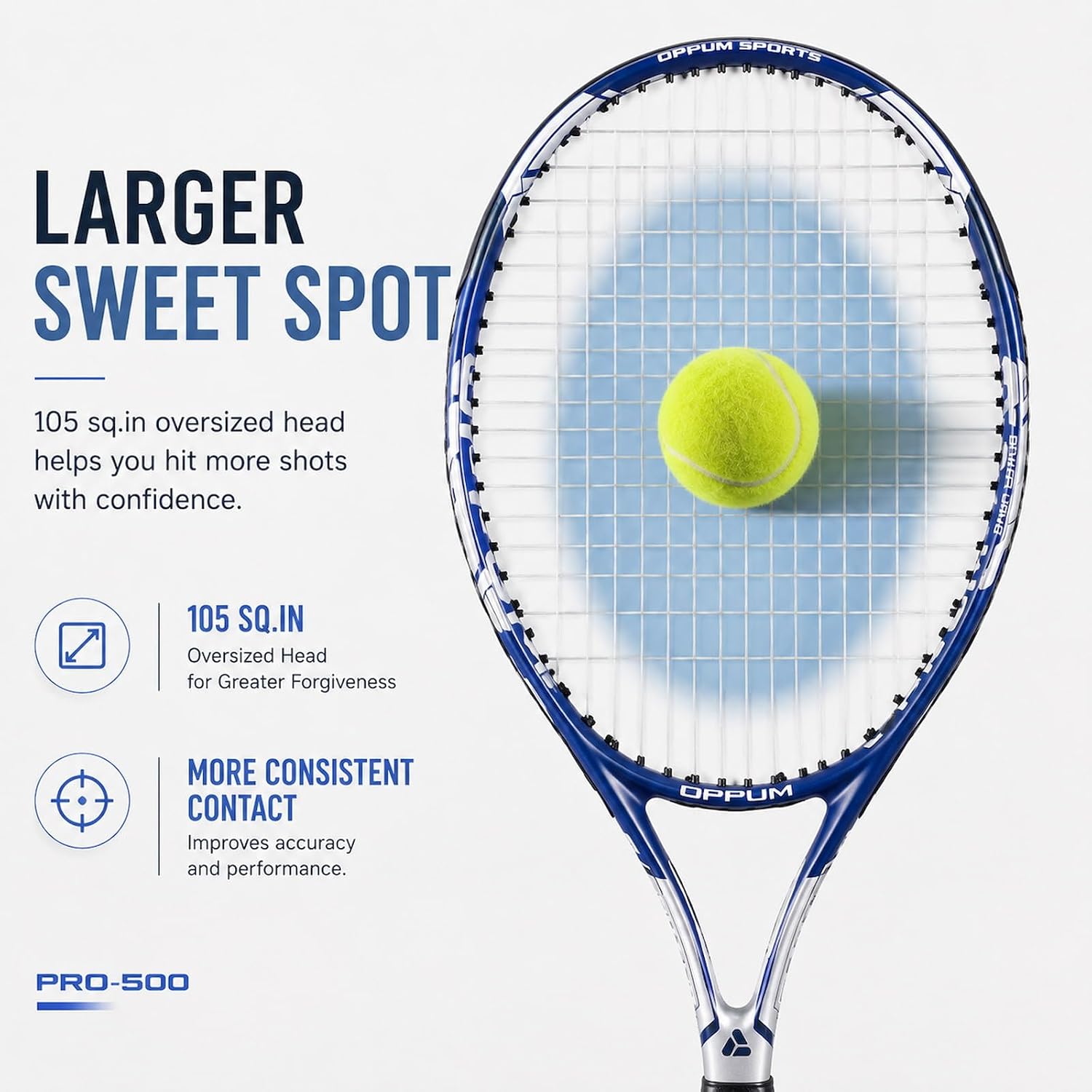 Adult Tennis Racket Set of 2, 27 Inch Pre-Strung for Beginners - Image 7