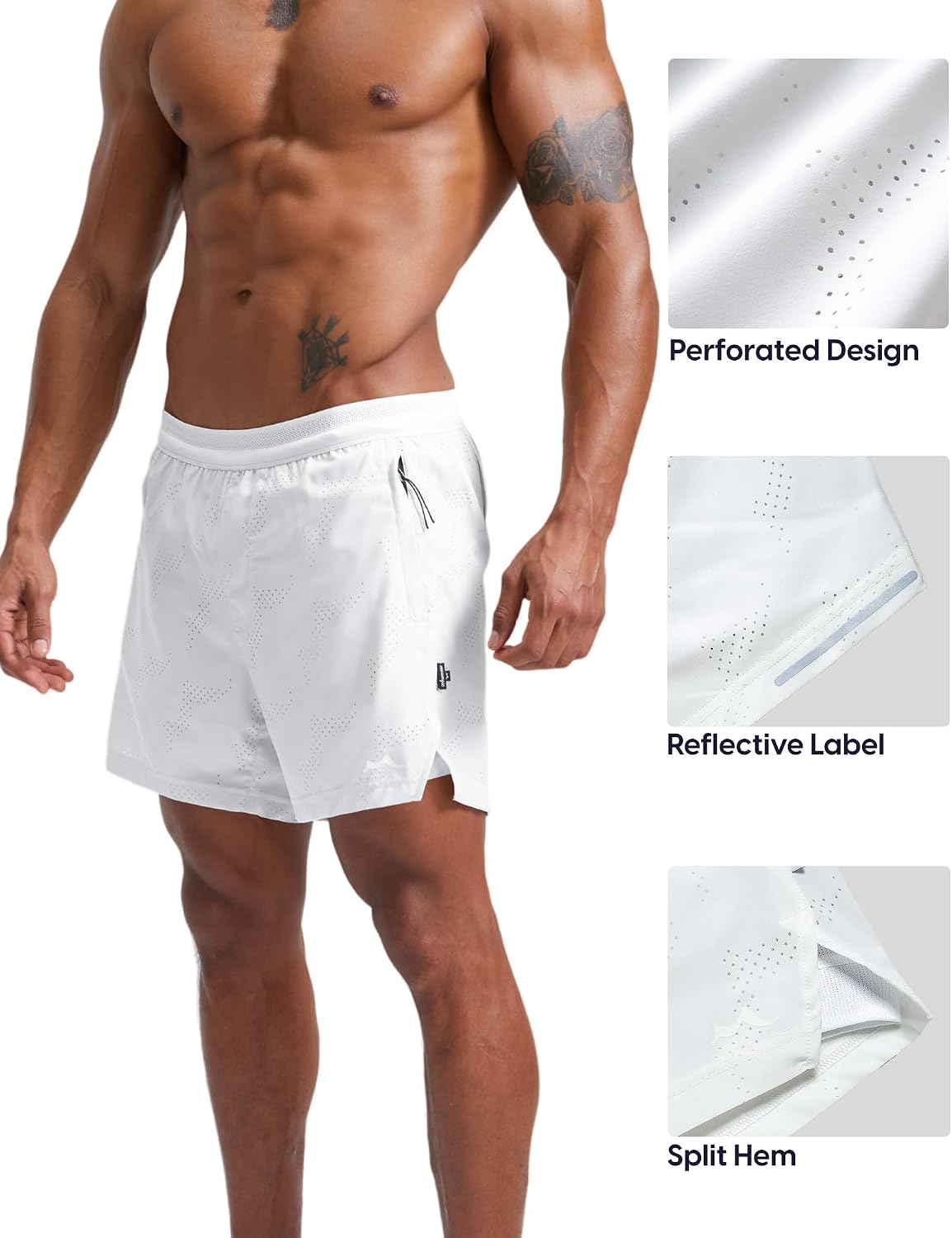 maamgic Men's 2 in 1 Gym Shorts 5 Inch Athletic Tennis Shorts Stretch Workout Running Shorts with Liner - Image 5