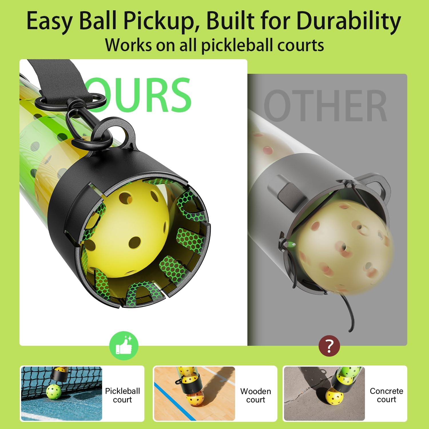 17 Balls Pickleball Ball Retriever & Ball Holder Storage with Strap, Back Saver for Pickleball Accessories, Quick for Pickleball Tube Ball Pickup - Image 5