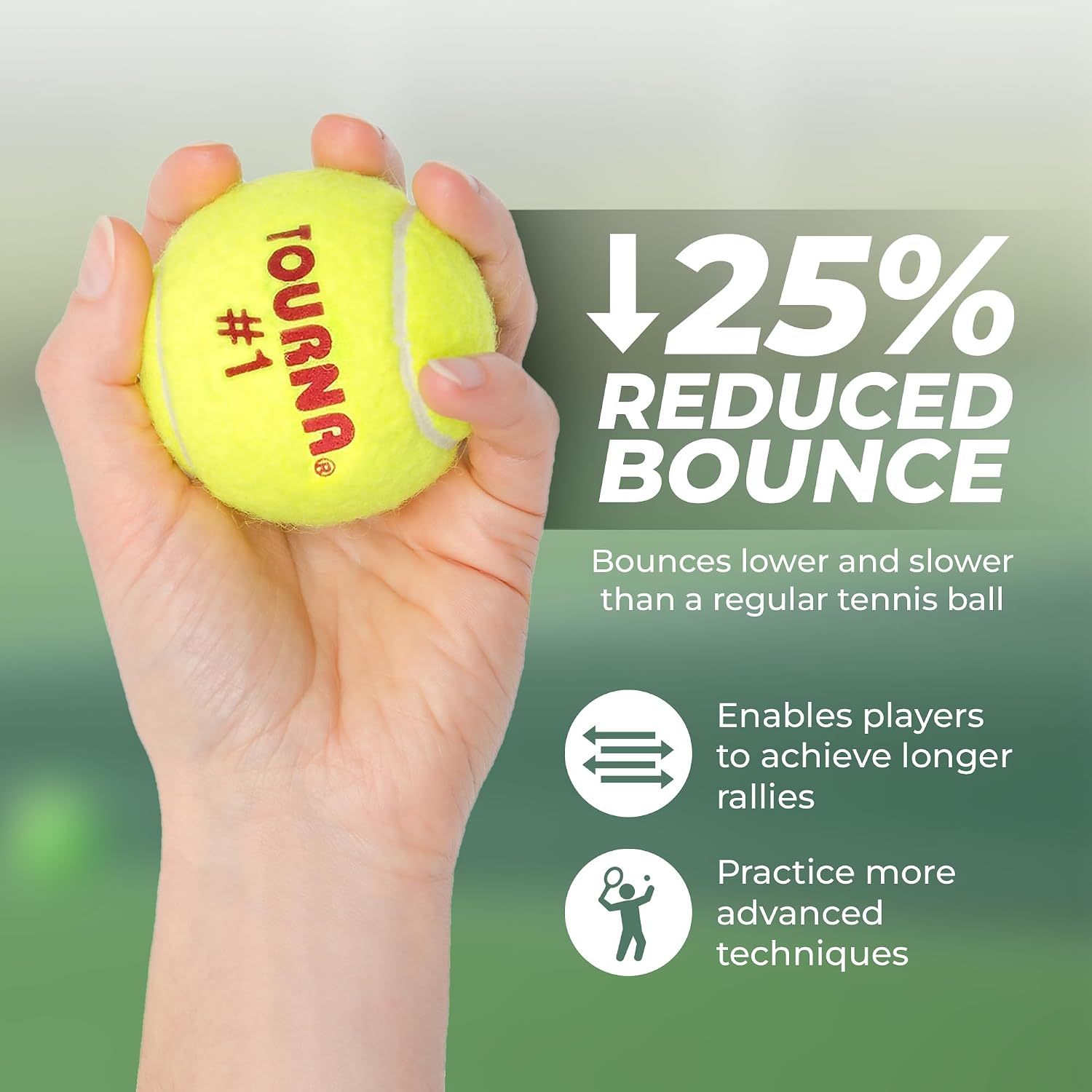 Tourna Green Dot Low Compression Tennis Balls - Image 4