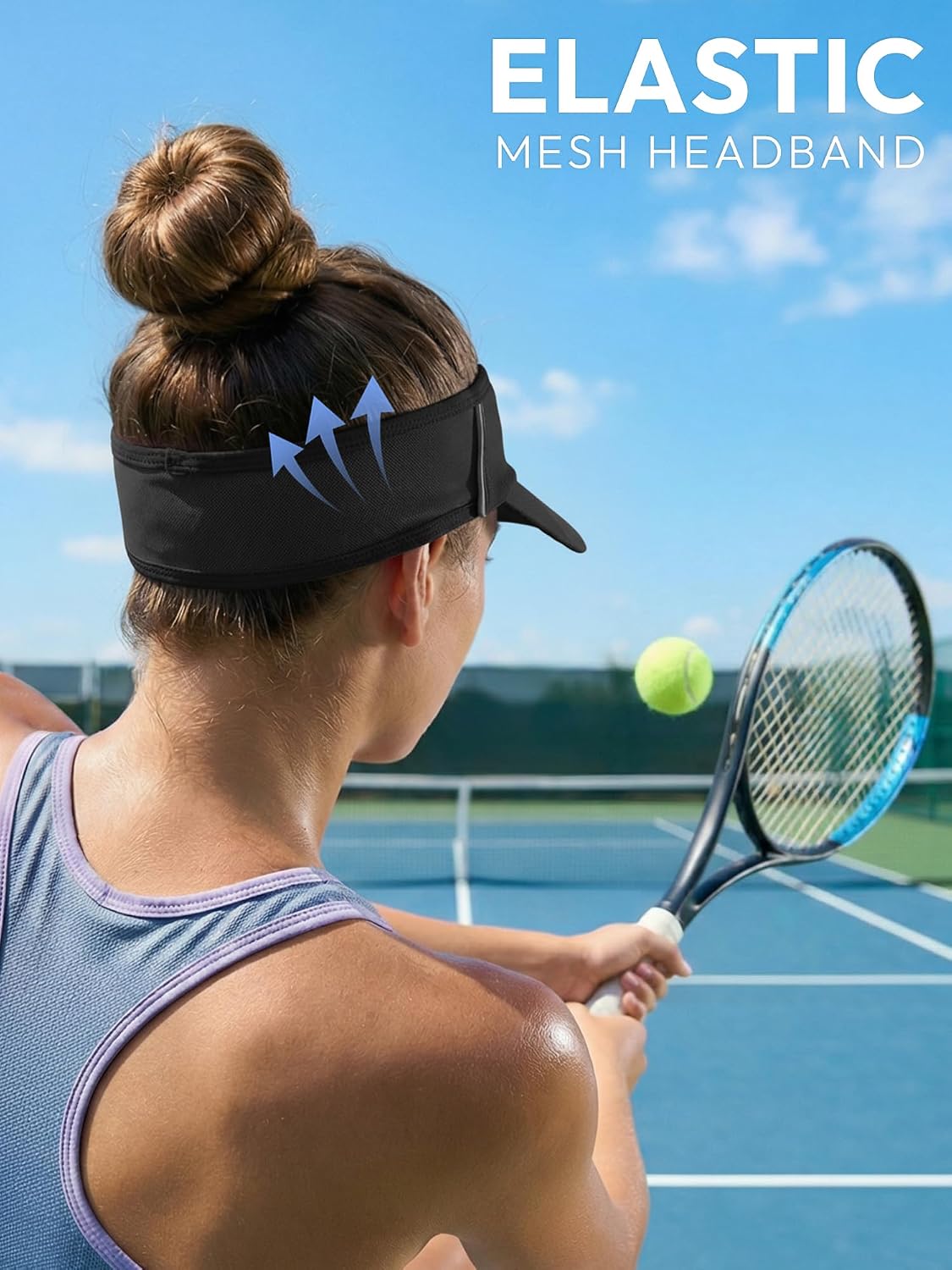 Sun Visor Hat for Women & Men UV Protection Lightweight Foldable Summer Sports for Running Tennis Golf Pickleball - Image 3