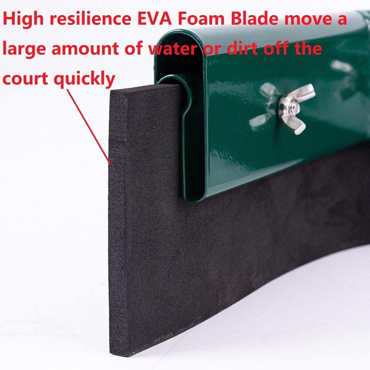 Tennis Court Squeegee Lightweight Aluminum Squeegee Broom, Rain Sweep Heavy Duty Water Remover for Courts, 5ft EVA Foam Blade - Image 3