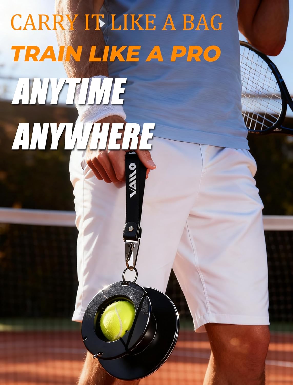 VAIIO Professional Tennis Trainer - Full Metal Portable Solo Rebounder with 3 High-Elastic String Balls, Ideal for Adults, Kids, Beginners & Advanced Players - Image 7