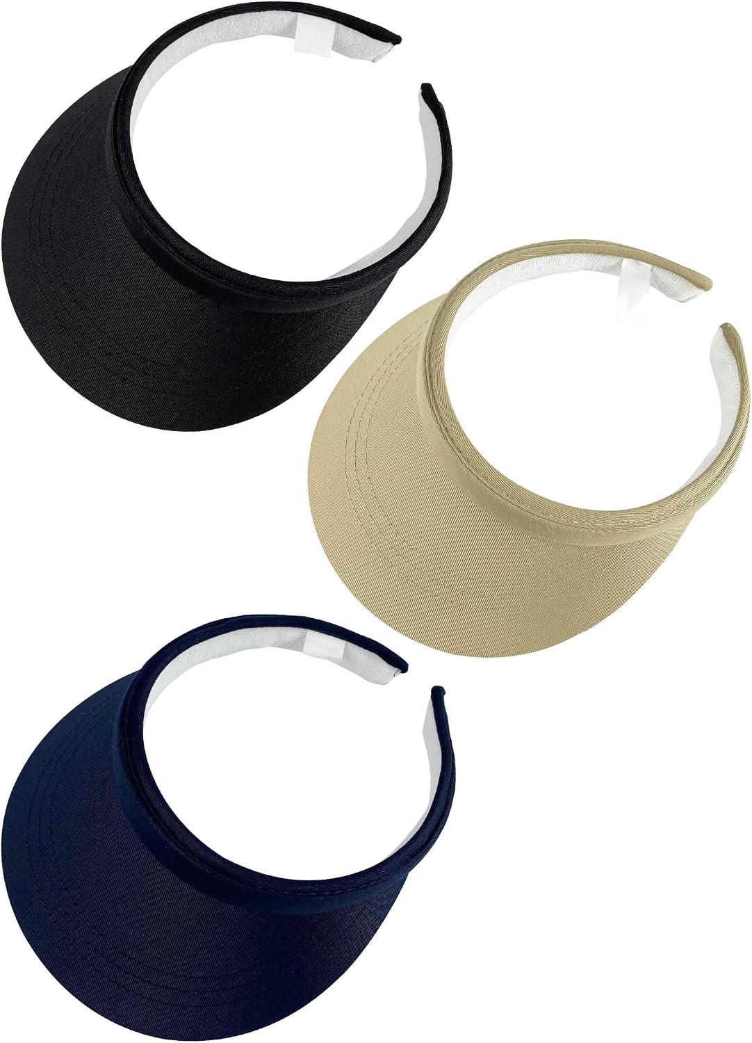 3 Pack Sports Sun Visor Hat Women Men Adjustable Clip On Visors Outdoor Golf Beach Cap