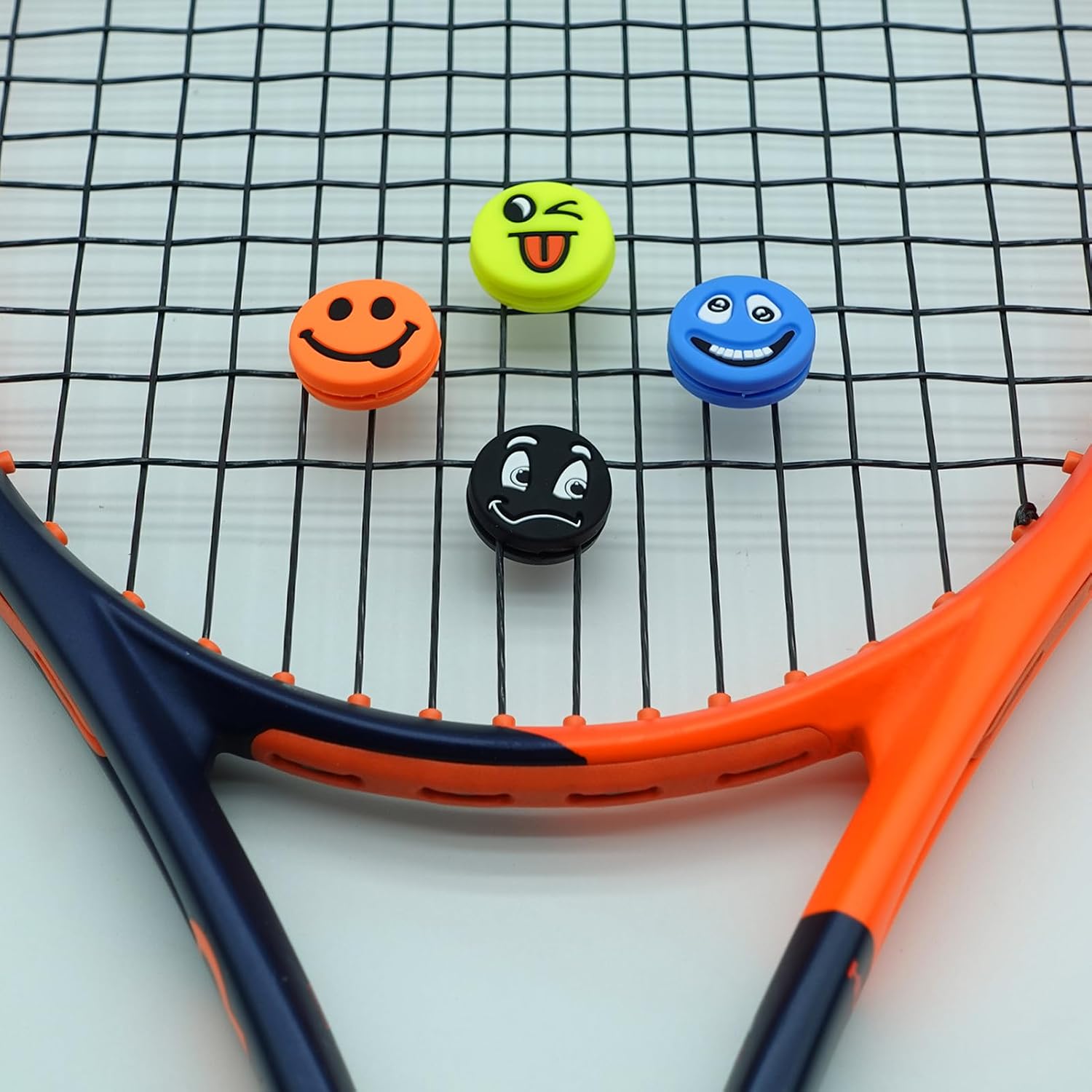 Tennis Racket Vibration Dampener, Racket String Shock Absorber, Great Tennis Gift (1 Orange, 1 Yellow, 1 Blue, 1 Black) - Image 6