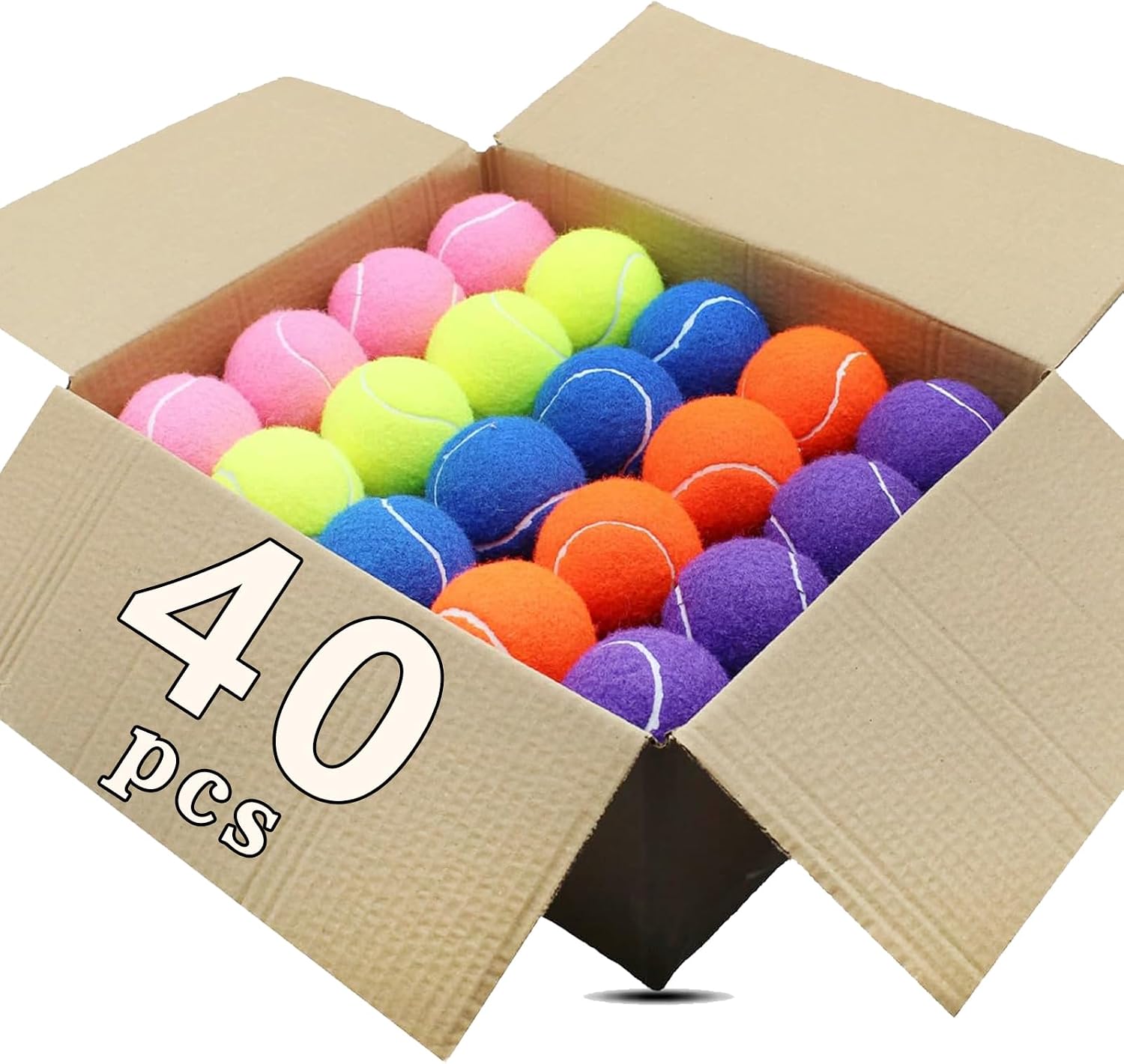 Tennis Balls,8/18/40/90 Pack Training Tennis Balls Practice Balls with Mesh Bag for Easy Transport, Pet Dog Playing Balls, fit for Beginner Training Ball
