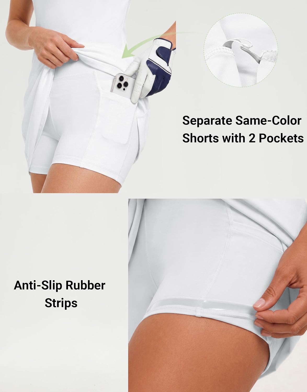 M MAELREG Womens Golf Dress with 2 Pockets on Separate Shorts UPF50+ Tennis Athletic Dress Moisture Wicking 4-Way Stretch - Image 4