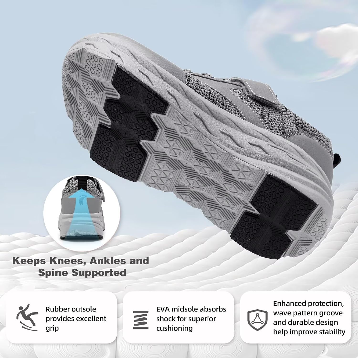 Boys Girls Kids Orthopedic Tennis Shoes: Wide Toe Box Comfortable Casual Plantar Fasciitis Arch Support Athletic Running Sneakers, Orthotic School Sports Walking Shoes for Foot and Pain Relief - Image 8