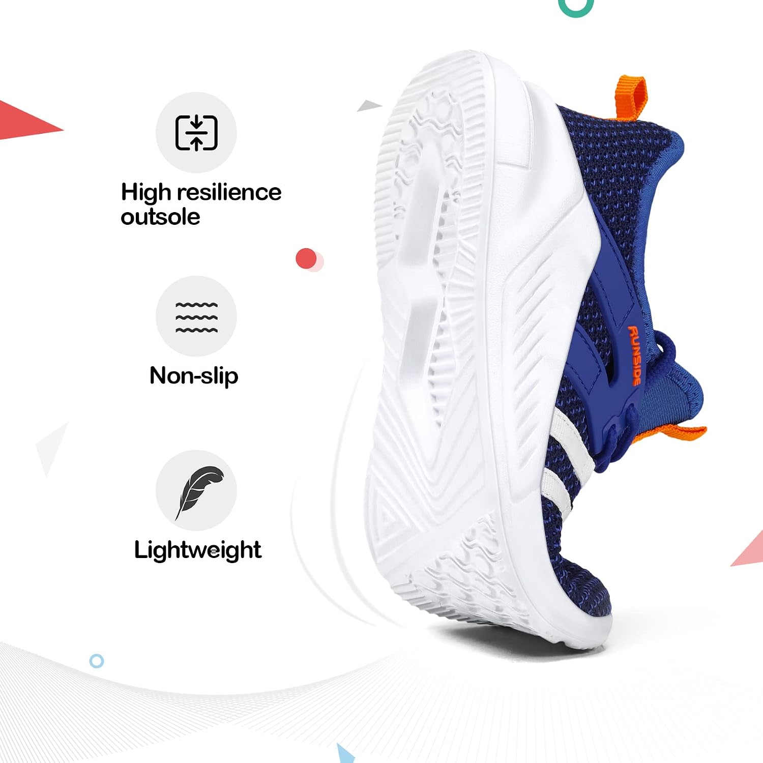 RUNSIDE Boys Girls Tennis Shoes Kids Lightweight Breathable Sneakers Lace-up Running Athletic Shoes for Toddler/Little Kid/Big Kid - Image 4