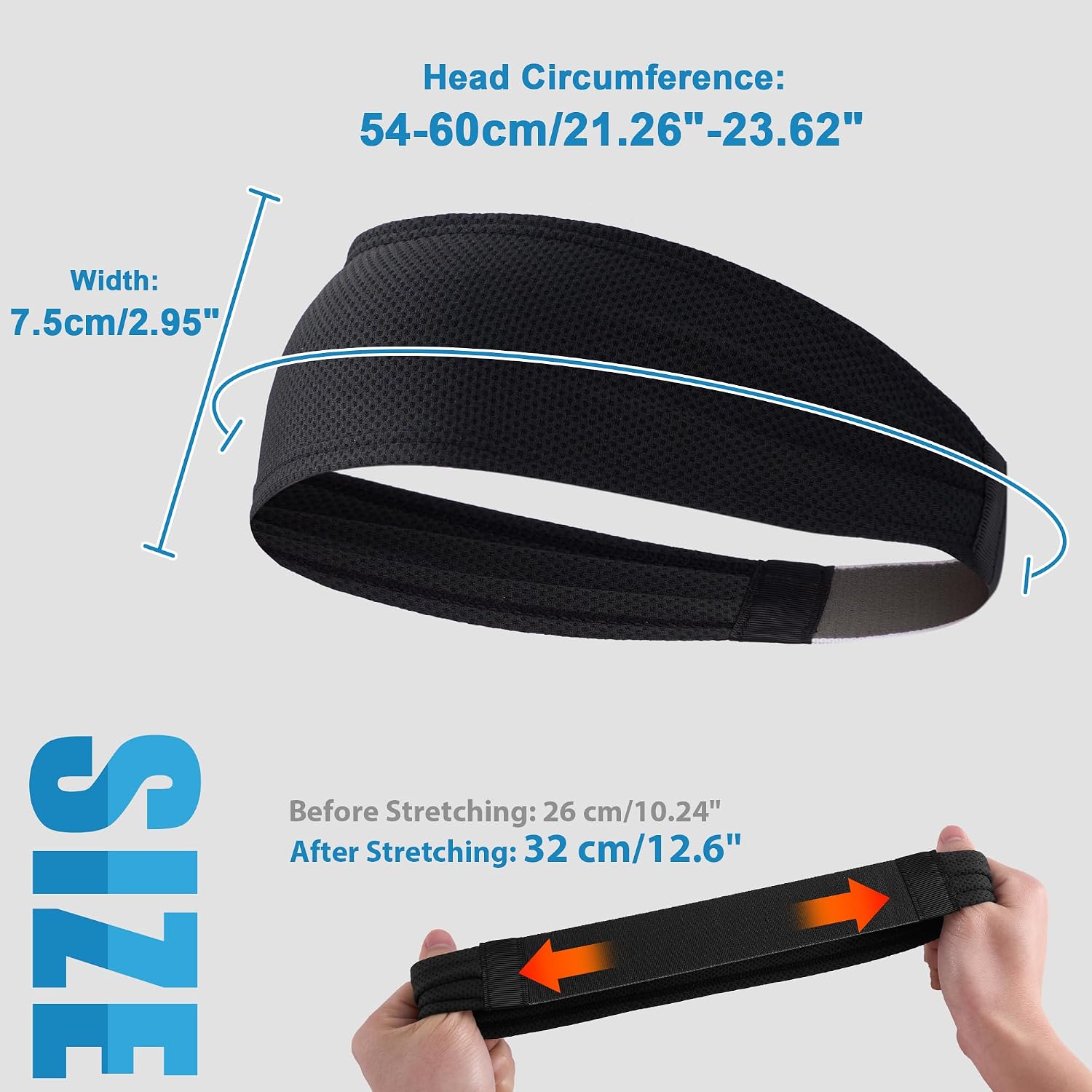 Sukeen Cooling Sports Headbands for Men: Instant Cooling Moisture Wicking Sweatbands Non-Slip Elastic Mens Headband Gym - Image 5