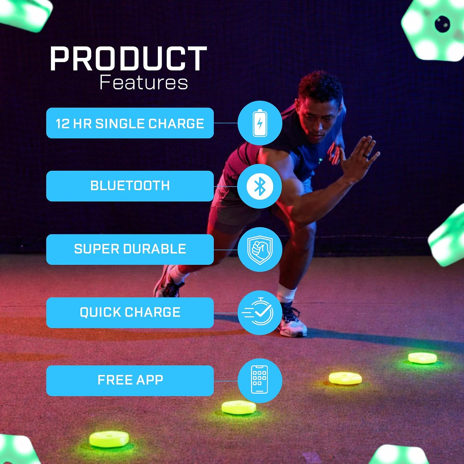 Sports Reaction Agility Lights Training Kit Improves Reaction Time & Agility for Athletes, Physical Therapists & Fitness Trainers Sports. - Image 3