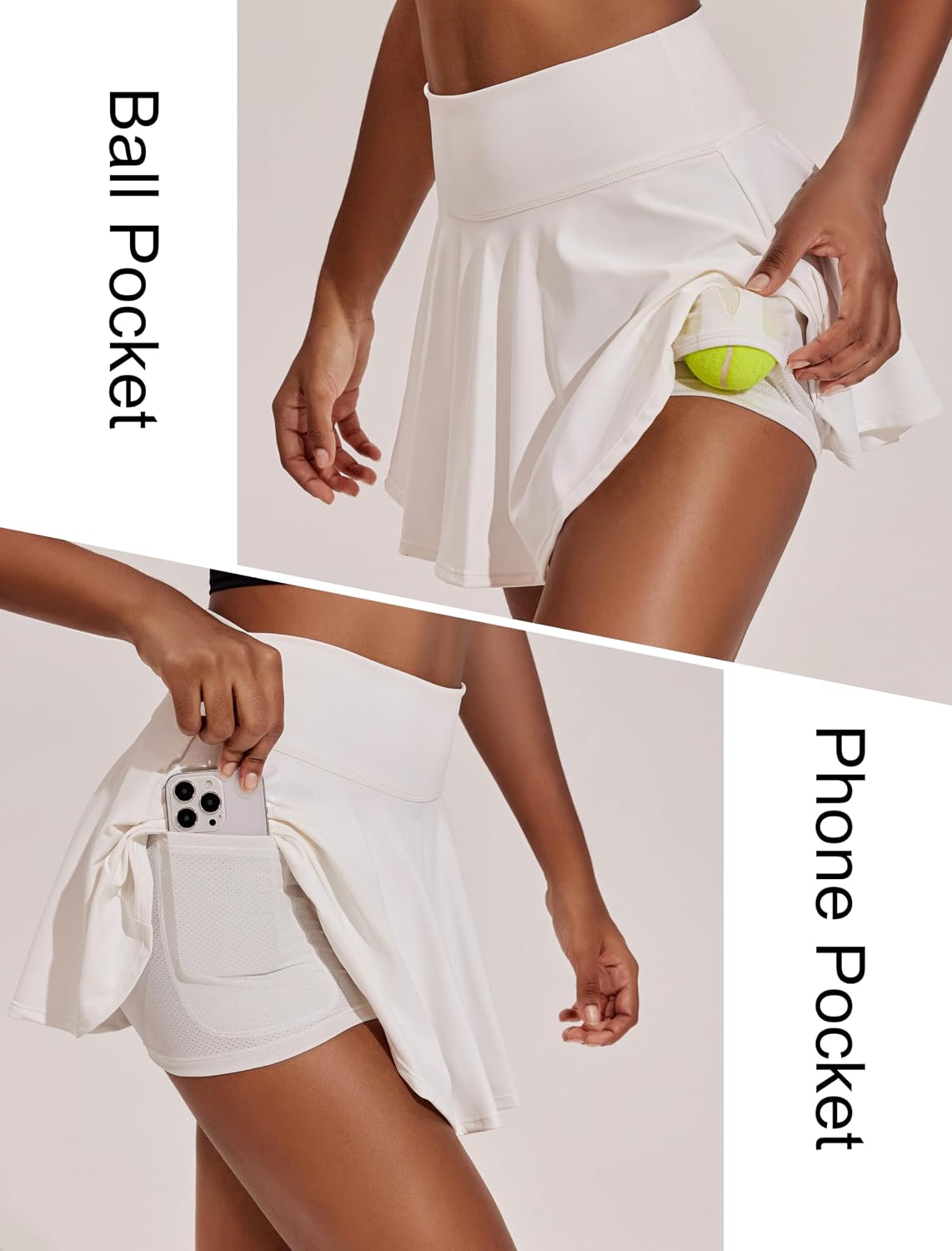 PINSPARK Womens Tennis Skirt Pleated Athletic Skirts with Pockets Shorts High Waisted Golf Skort for Workout Pickleball - Image 4