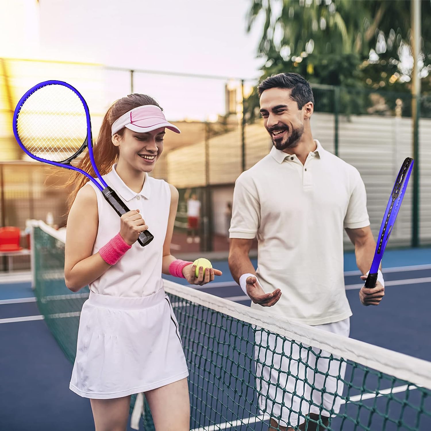 HIRALIY Tennis Rackets 2 Pack for Adults Beginners - 27 Inch Lightweight Aluminum Tennis Racquet Set with 3 Balls & Carry Bag - Vibration Dampening & Large Sweet Spot for Men Women Couples - Image 8