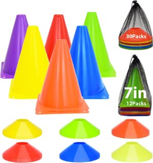 Soccer Cones Set, 84/42Pcs 7″...