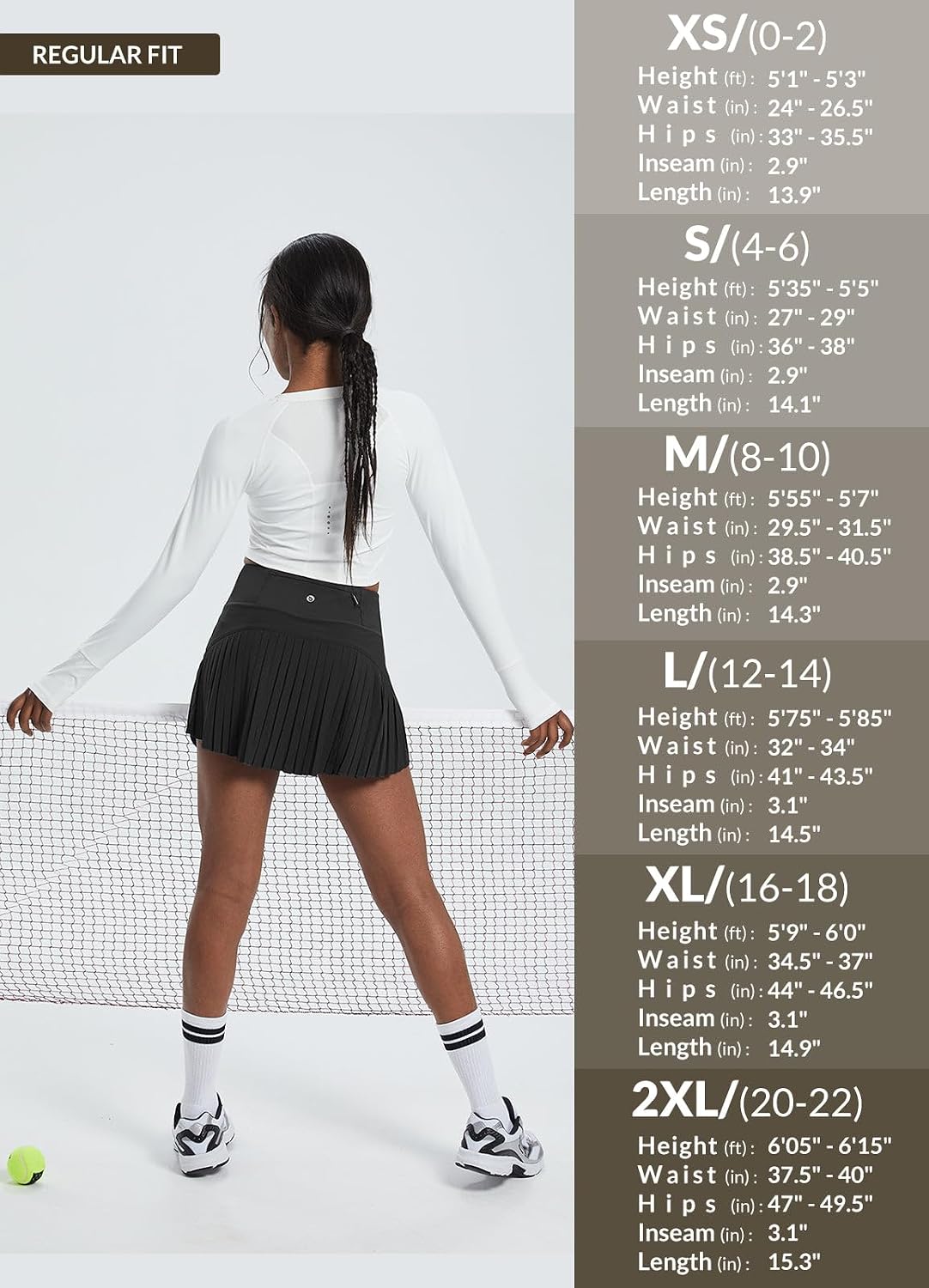 baleaf Women's Pleated Tennis Skirt Golf Skorts for Woman High Waisted Lightweight Athletic Shorts Pockets - Image 6