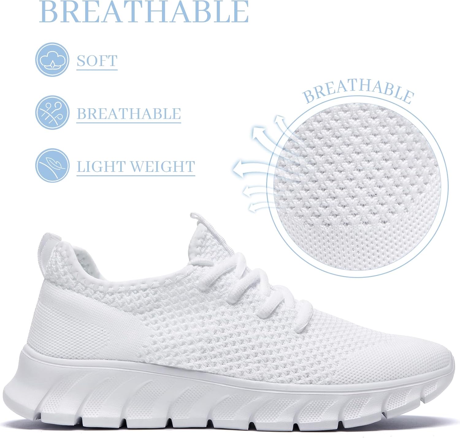 Running Shoes for Men Womens Walking Tennis Gym Sneakers Slip On Comfortable Lightweight Athletic Workout Fashion Sports Shoes - Image 3