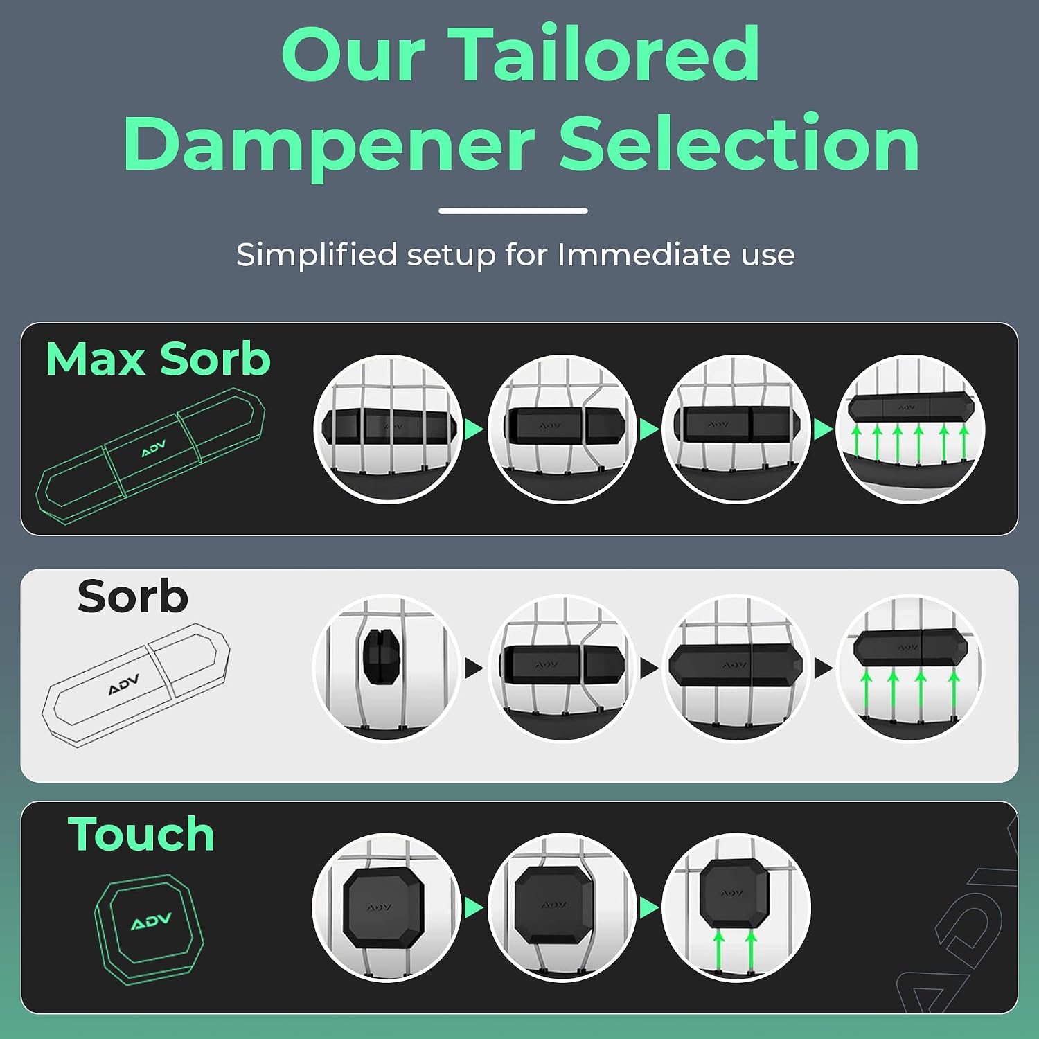 ADV Tennis Dampener with Custom Feel - 3 Pack - Racket Shock Absorber to Reduce Vibration, Relieve Symptoms of Injury and Stay on the Racket - Engineered Poly-Silicone Tennis Racket Dampener - Image 6