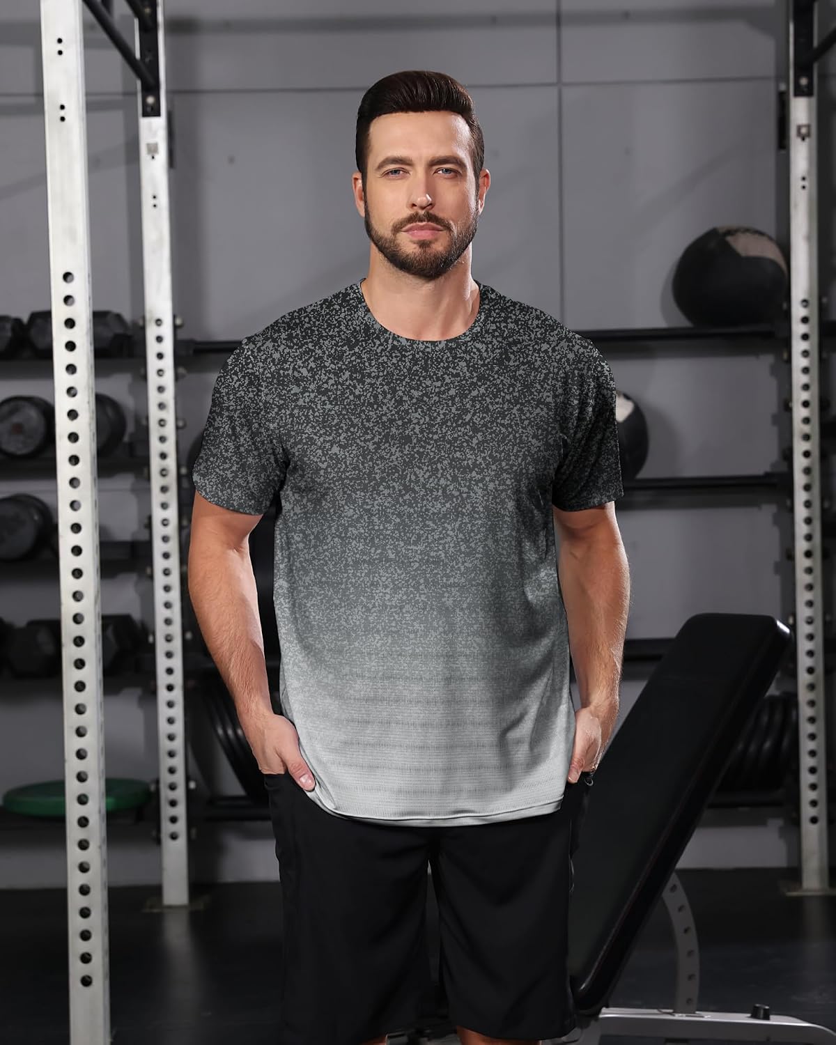 BOJIN Men's Quick Dry Athletic T-Shirt Workout Short Sleeve Performance Gym Top Moisture Wicking Lightweight Running Tee - Image 3