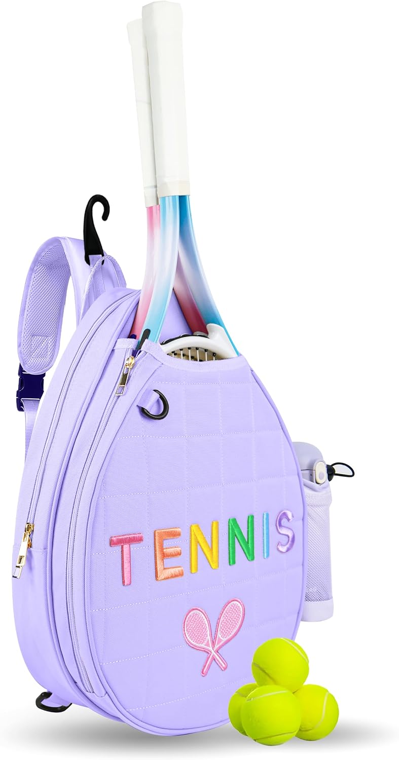 NZNDB Tennis Bags for Women Girl, Tennis Sling Crossbody Backpack, Water Resistant Tennis Bag for Pickleball, Tennis, Racketball