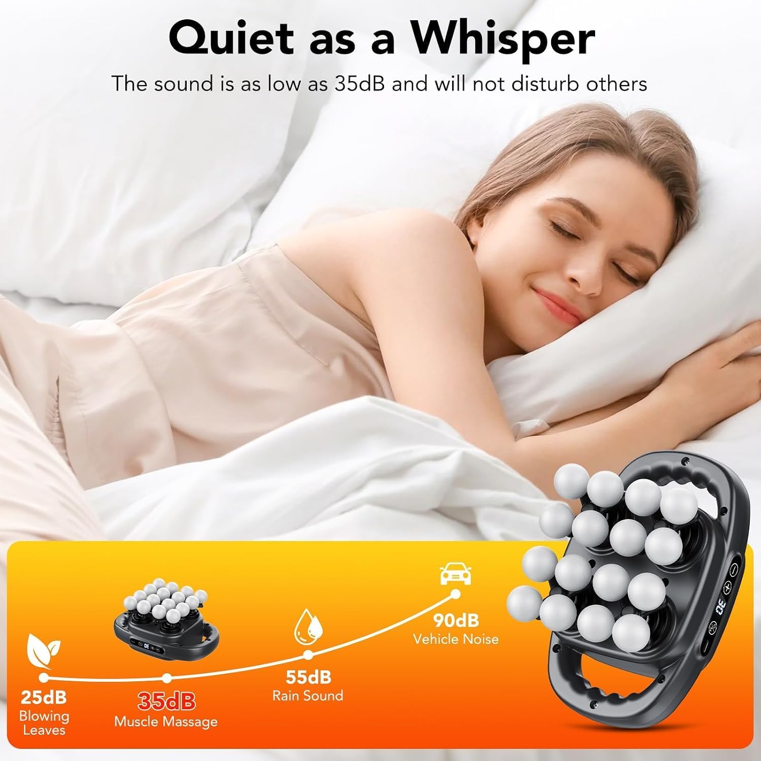 16-Head Massage Gun, Deep Tissue Percussion Massager with 3 Modes & 30 Intensities, 3200mAh Battery Back Massager for Pain Relief, Quiet Handheld Massager (Dark Gray) - Image 4