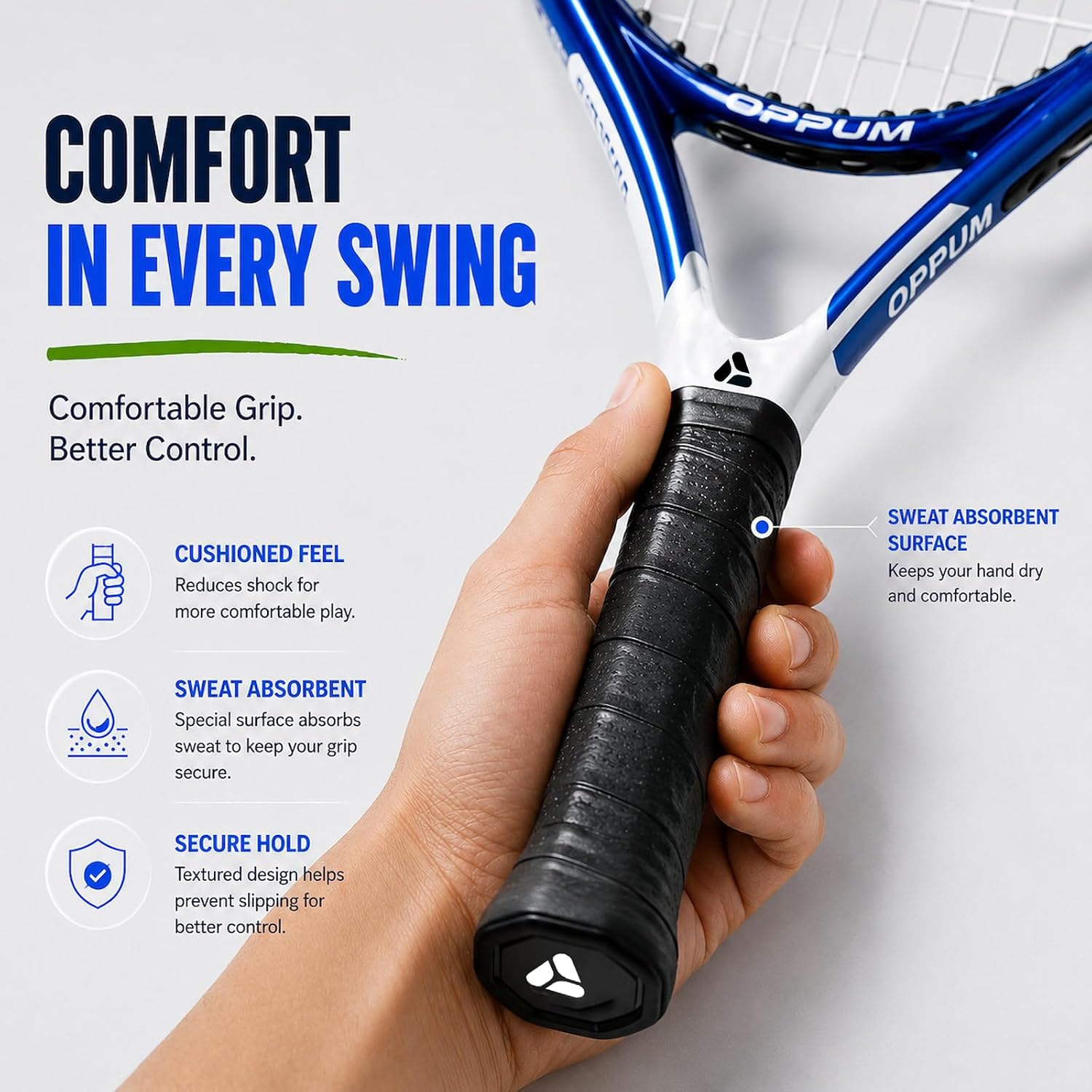 Adult Tennis Racket Set of 2, 27 Inch Pre-Strung for Beginners - Image 6