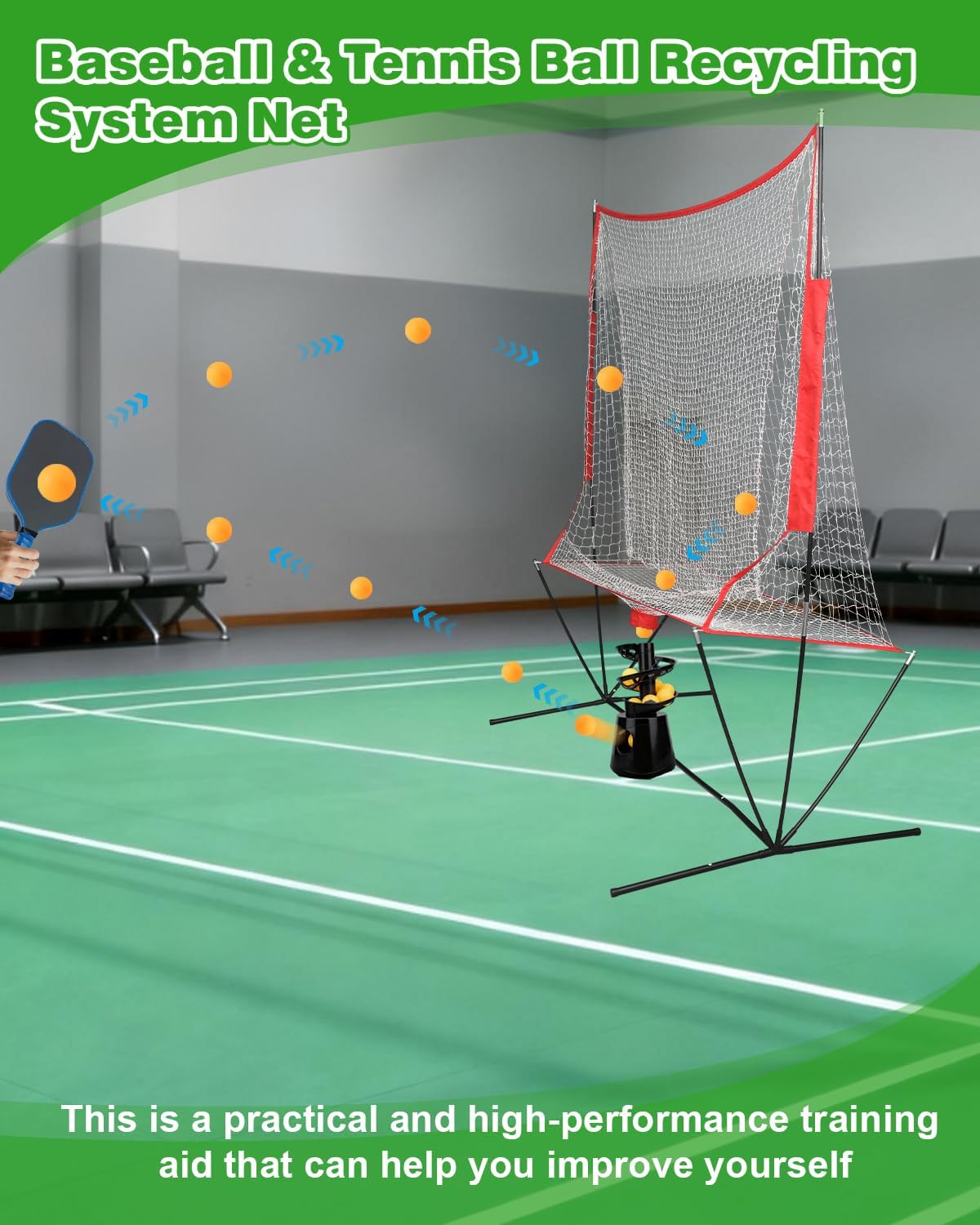 Pickleball and Tennis Return net, 6 x 7ft Portable Polyester Mesh and Fiberglass Frame, - Image 5