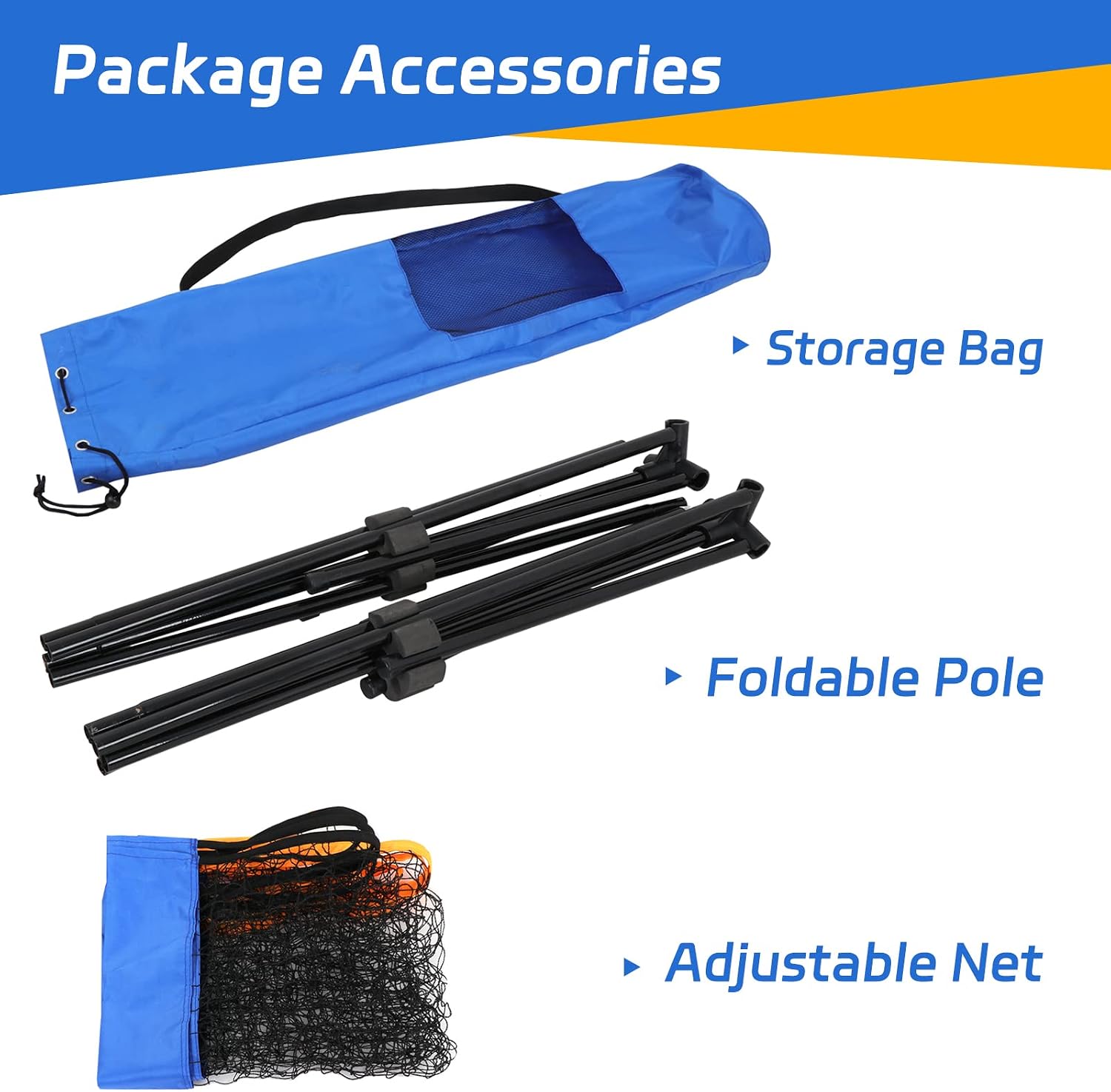 F2C Height Adjustable Portable Tennis Net, Badminton Net for Kids' Volleyball,Soccer Tennis,Pickleball, W/Steel Frame & Carrying Bag Indoor Outdoor Court Bench Backyard Driveway Gym,10FTX 5FT - Image 6