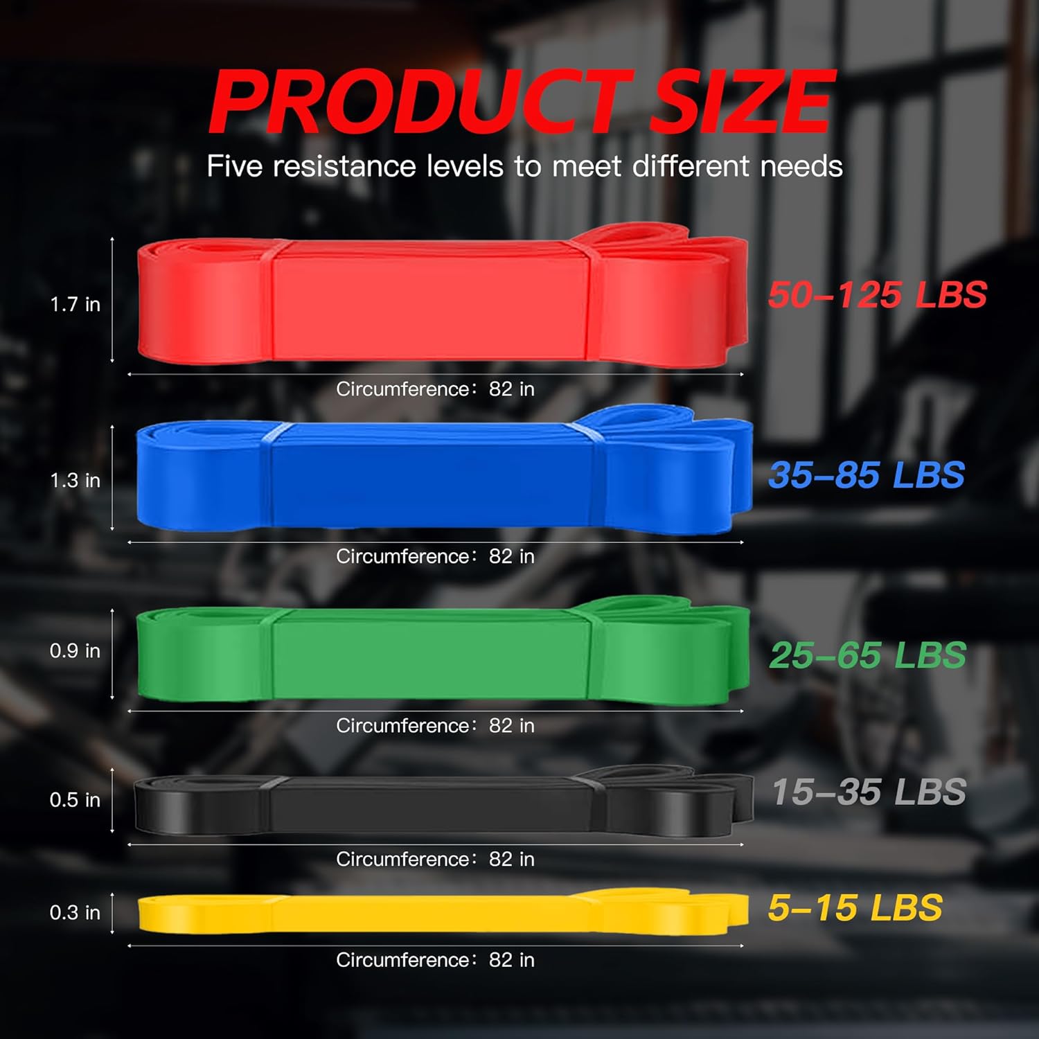 Pull Up Bands, Resistance Bands Set, Exercise Workout Bands for Men & Women, Ideal for Body Stretching, Physical Therapy and Muscle Training - Image 2