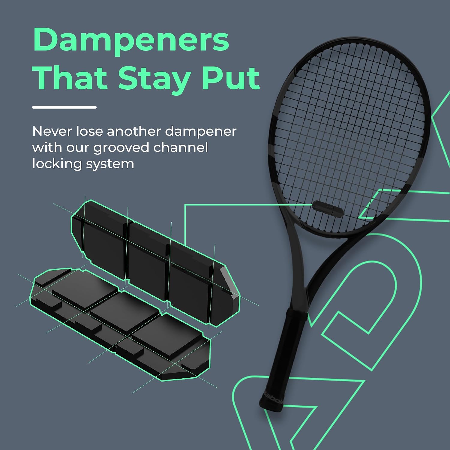 ADV Tennis Dampener with Custom Feel - 3 Pack - Racket Shock Absorber to Reduce Vibration, Relieve Symptoms of Injury and Stay on the Racket - Engineered Poly-Silicone Tennis Racket Dampener - Image 2