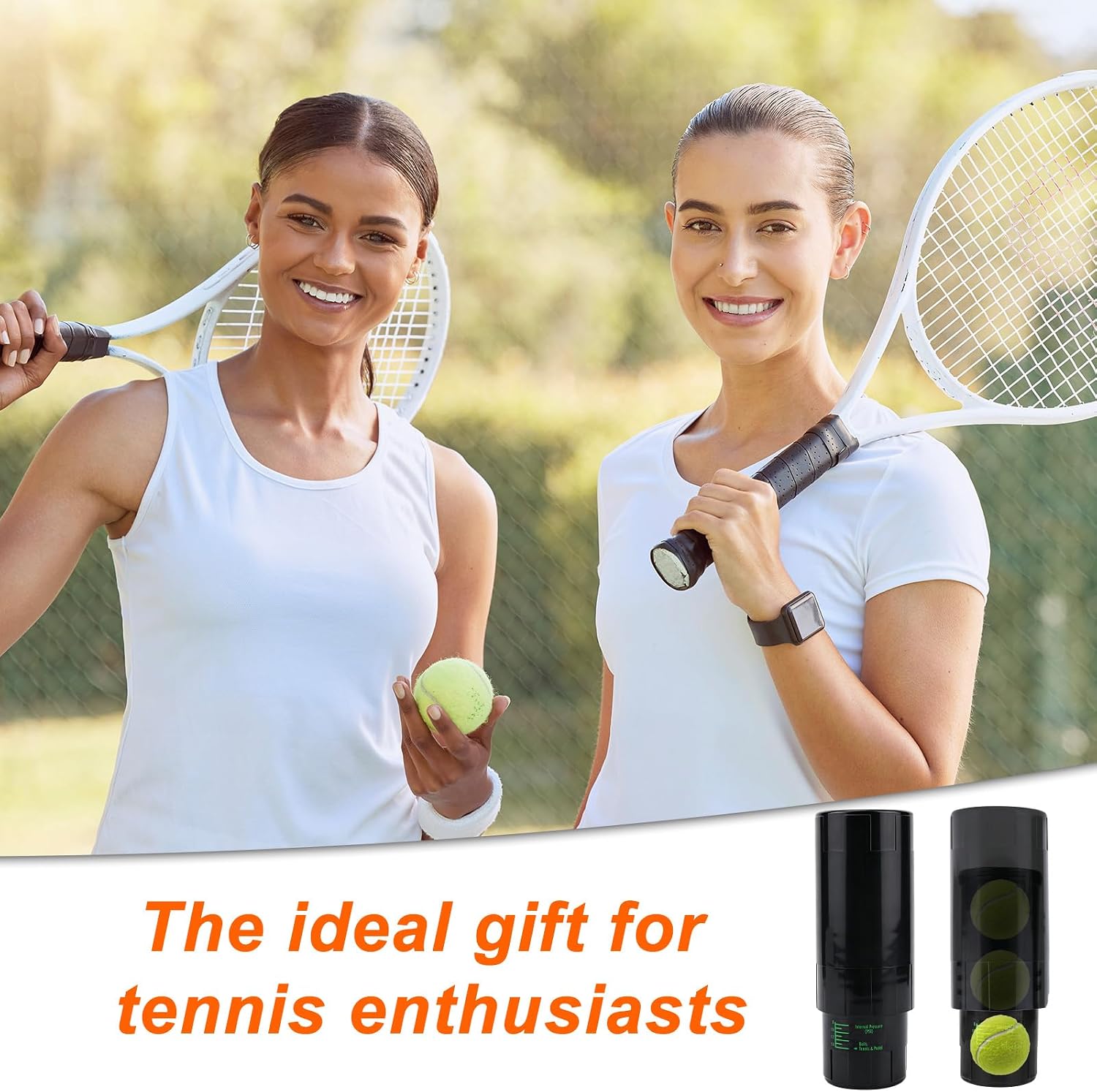 Tennis Ball Pressurizer Storage Canister, Holds 3 Balls 14 PSI Tennis Balls Saver Airtight Container Maintains Fresh Pod Bounce Reusable Ball Pressure Keeper Holder for Club Players (Black) - Image 6