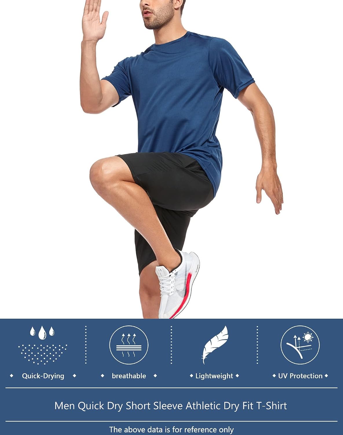 Kinglaman 1/5 Pack Mesh Workout Shirts for Men Dry Fit Gym Quick Dry Athletic Short Sleeve Sports T-Shirt Moisture Wicking - Image 6