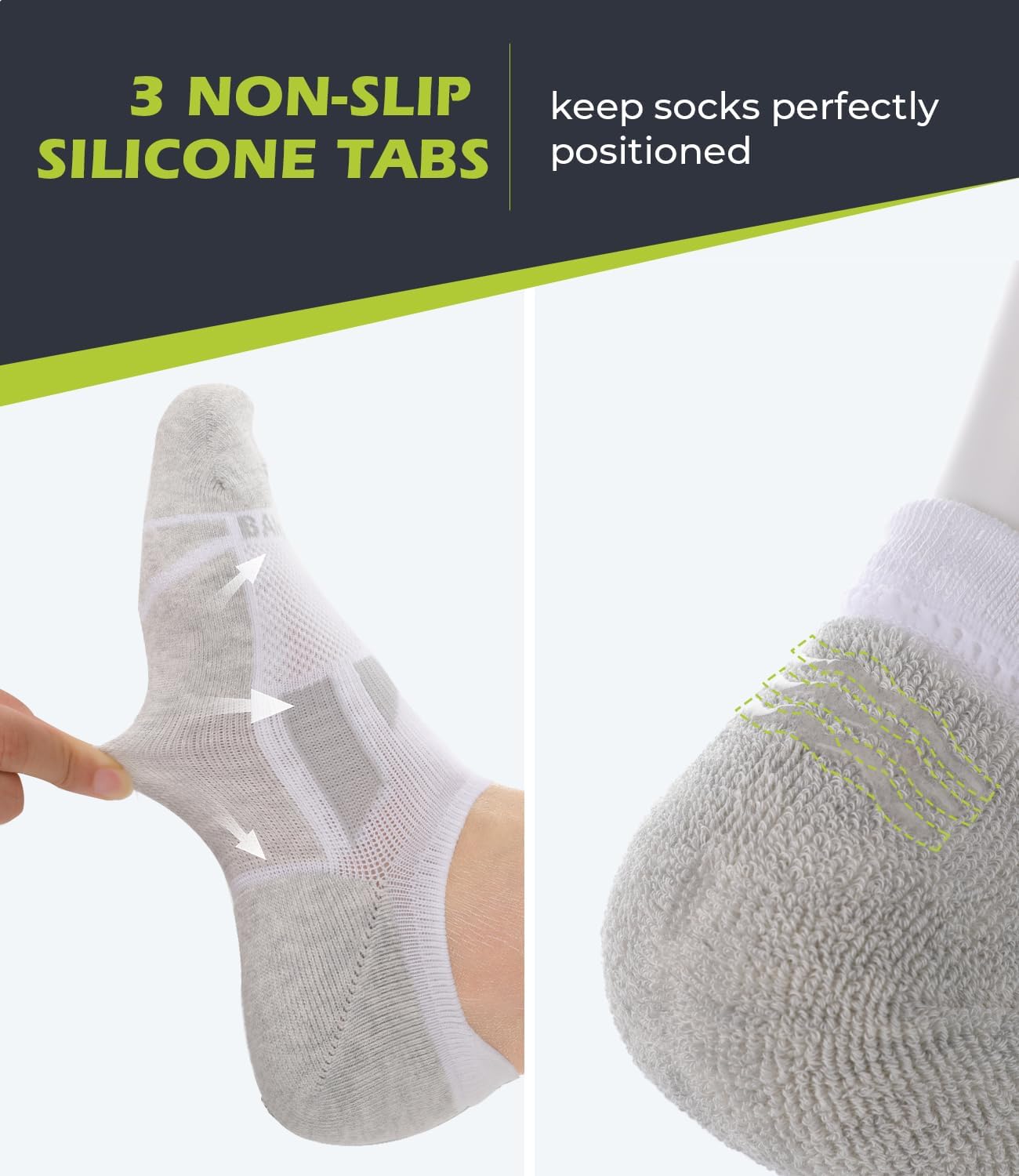 BAMBOO COOL Men's No-Show Socks Low Cut Breathable Moisture-Wicking Socks Non Slip Running Workout casual, 6 Packs - Image 4