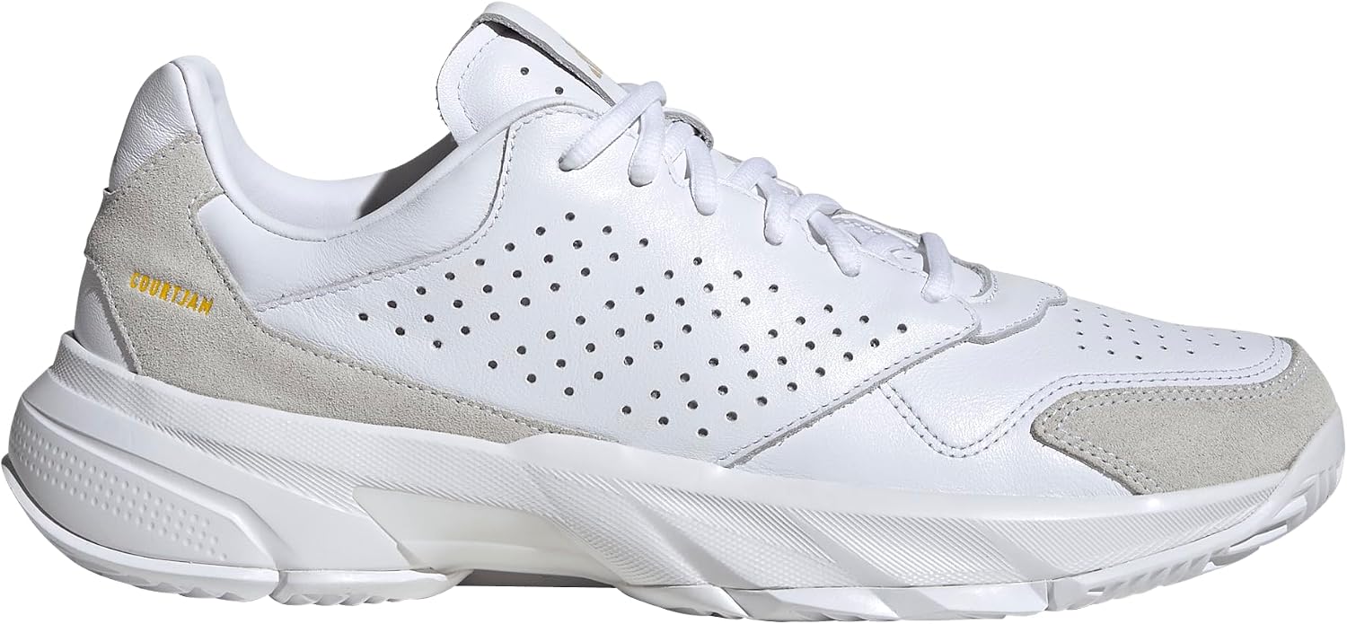 adidas Mens Courtjam Control 3 Premium Tennis Sneakers Shoes - White - Image 2