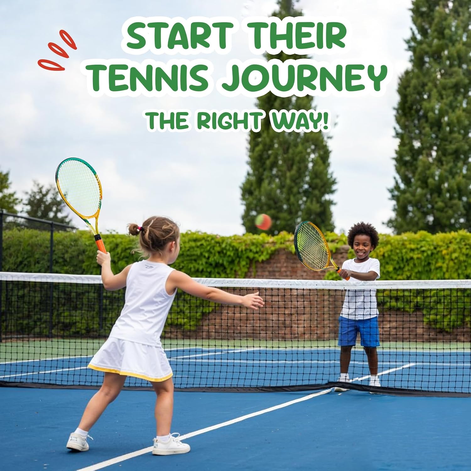 AboveGenius Kids Tennis Racket Set, 21/23/25 inch Tennis Racket for Toddler Youth Starter Kit, 3 Balls, 2 Lightweight Racquets with Easy Carrying Shoulder Strap Bag - Image 8