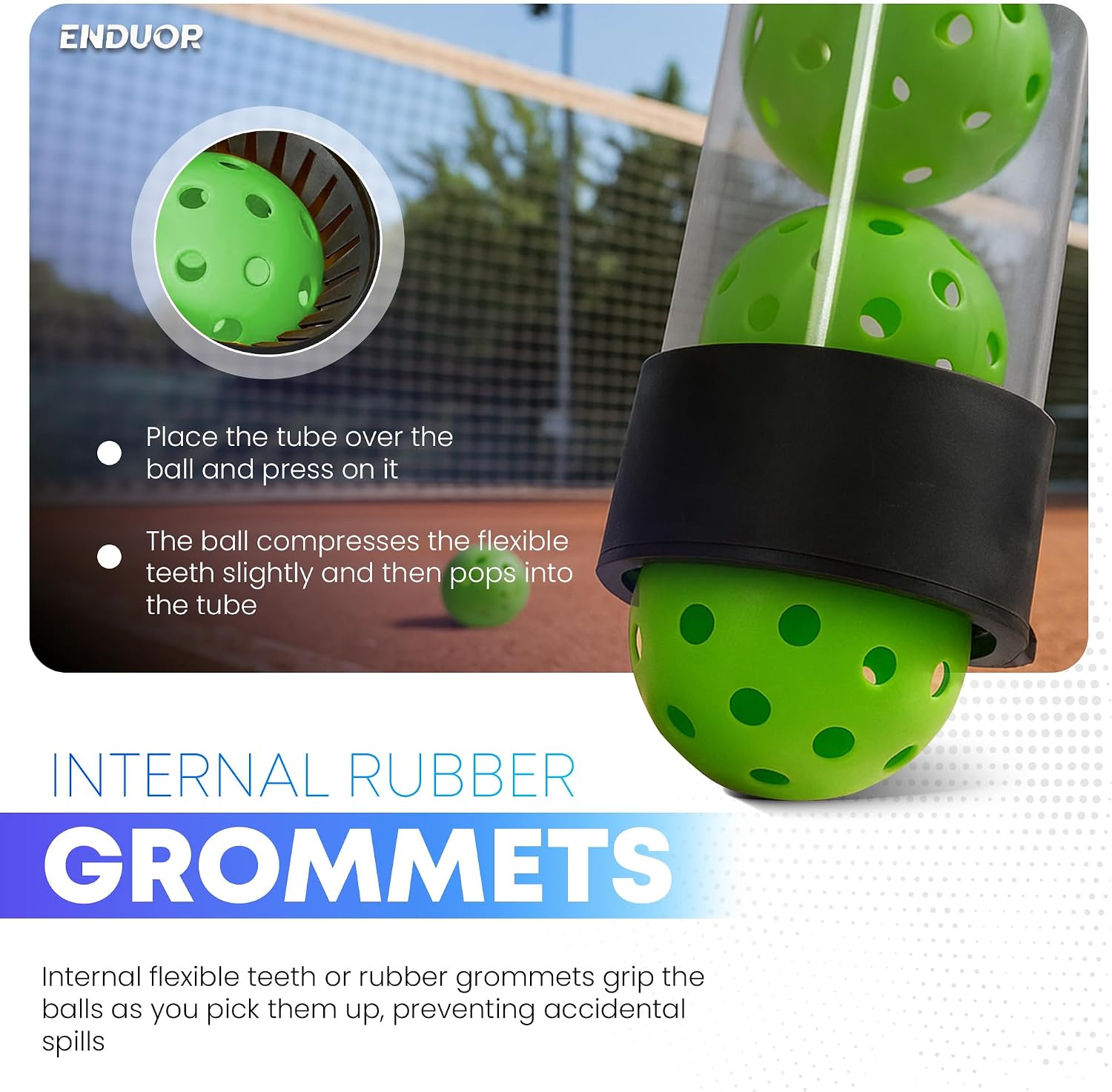 Collapsible Pickleball Pickup Tube for Pickleballs - Holds 17 Balls, Portable Pickleball Retriever Tool - Image 4