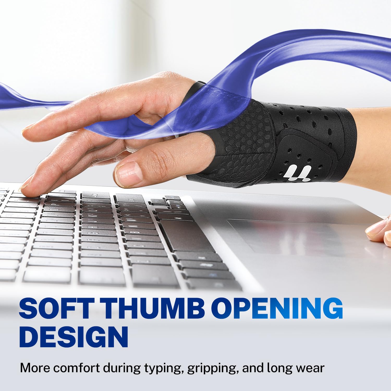 Wrist Brace for Carpal Tunnel, Ultra Thin & Breathable, Soft Thumb Design, Ajustable Wrist Support for Typing, Tennis, Golf, Sleep & Daily Use (Not for Thumb Pain), Fits Both Left & Right Hand, S/M - Image 5