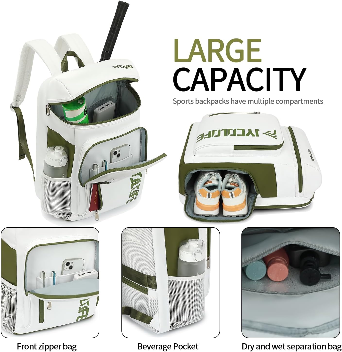 gym duffel bag backpack wrestling bag with shoe compartment 4 kinds of back method waterproof sports walking laptop - Image 3